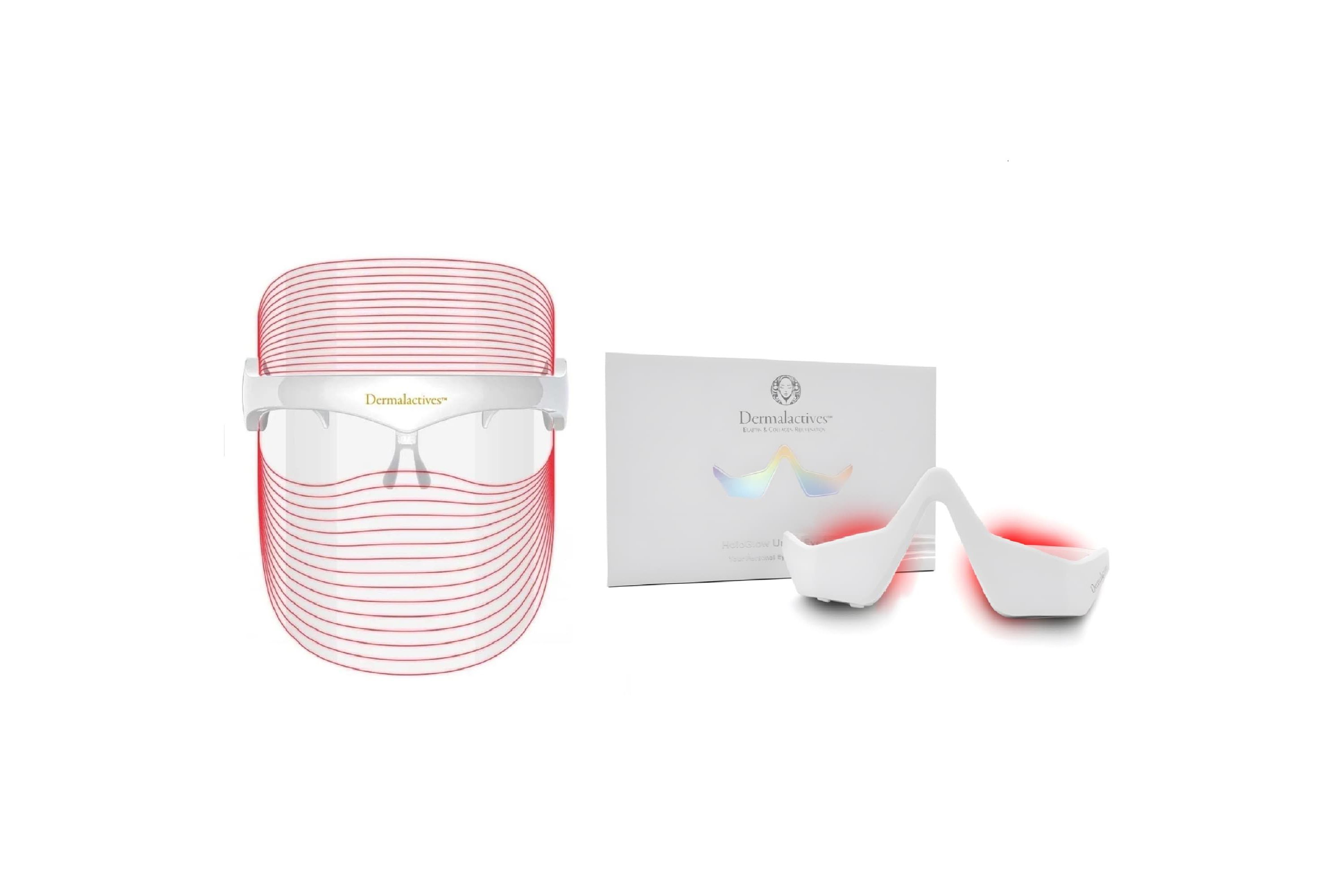 HoloGlow Under Eye LED Mask + 7 in 1 Light Therapy LED Mask  2 Piece Set