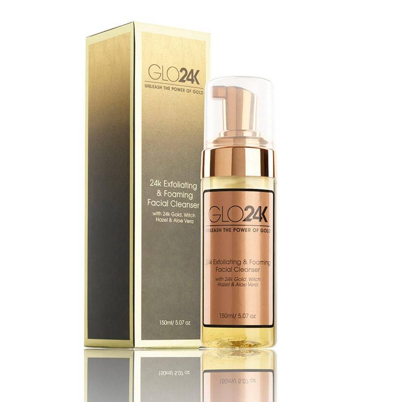 24K Exfoliating Foaming Cleanser With 24k Gold, Witch Hazel and Aloe Vera