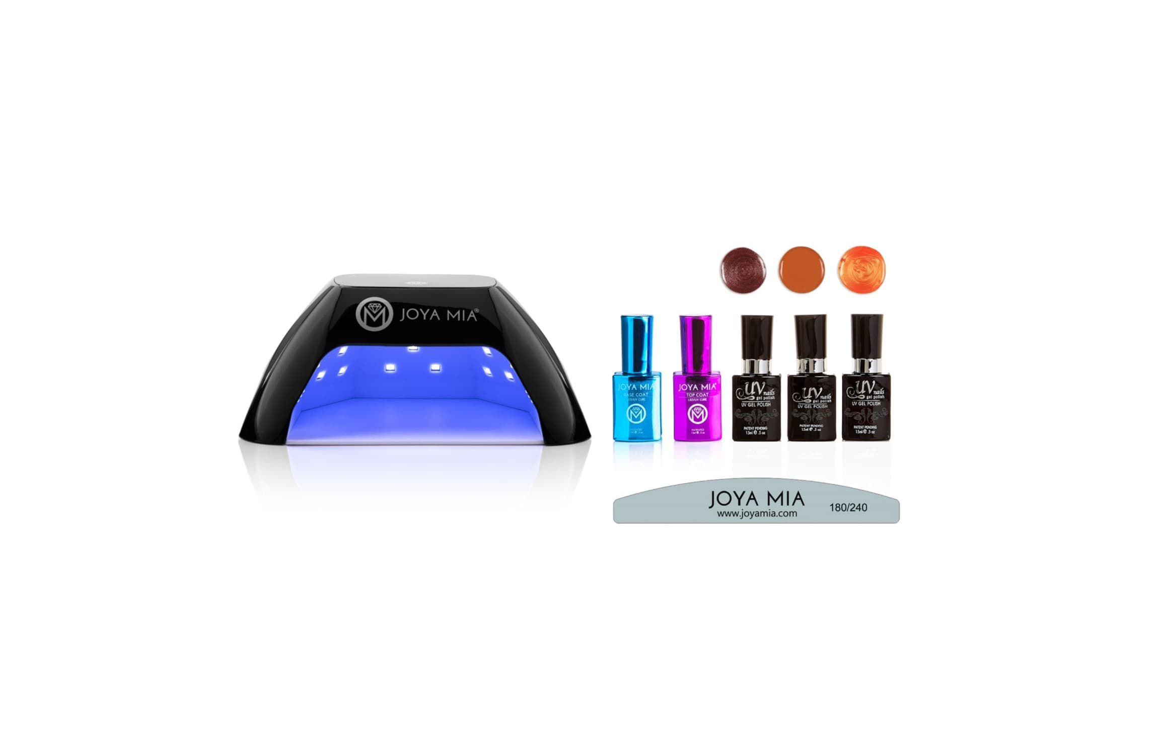 Gel Polish Starter 7-Piece Kit with LED Lamp and 3 Colors - G58, GL14, GL3