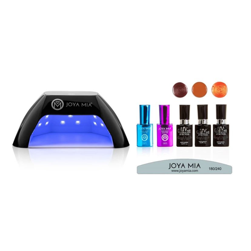 Gel Polish Starter 7-Piece Kit with LED Lamp and 3 Colors - G58, GL14, GL3