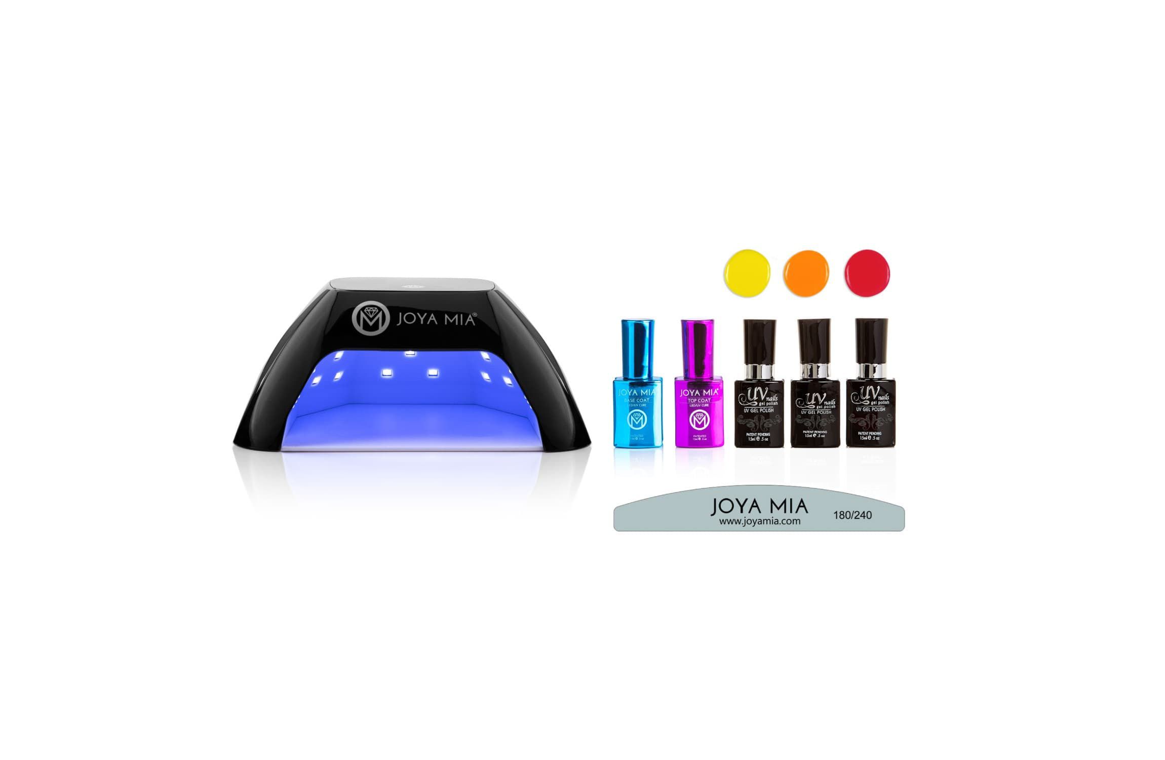 Gel Polish Starter 7-Piece Kit with LED Lamp and 3 Colors - NE10, NE8, NE3