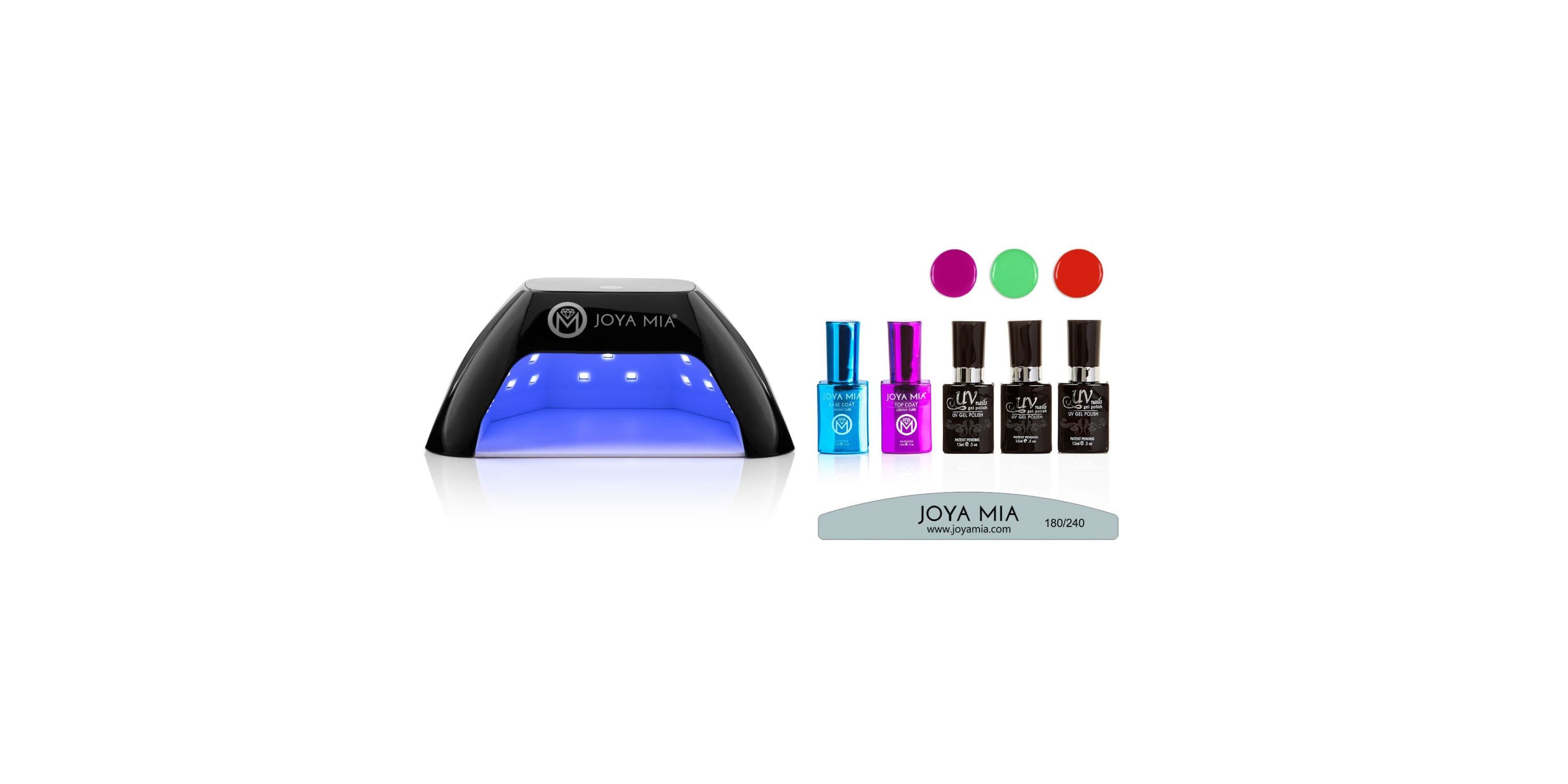 Gel Nail Polish Starter Kit 7-Piece with LED Lamp and 3 Colors - NE2, NE5, NE7