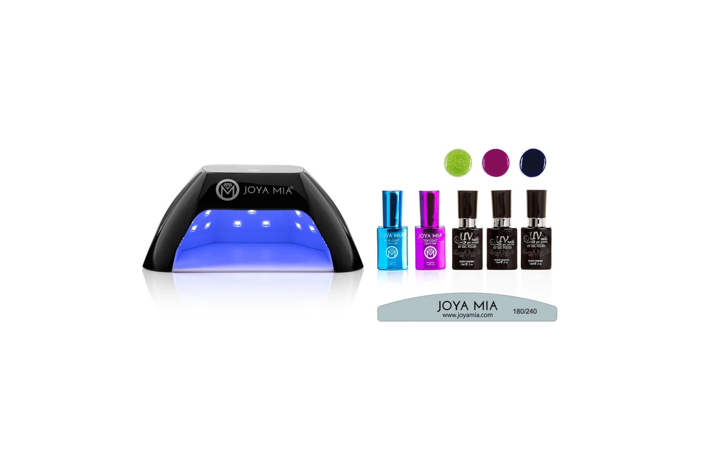 Gel Polish Starter 7-Piece Kit with LED Lamp and 3 Colors - GL24, NE6, NE1