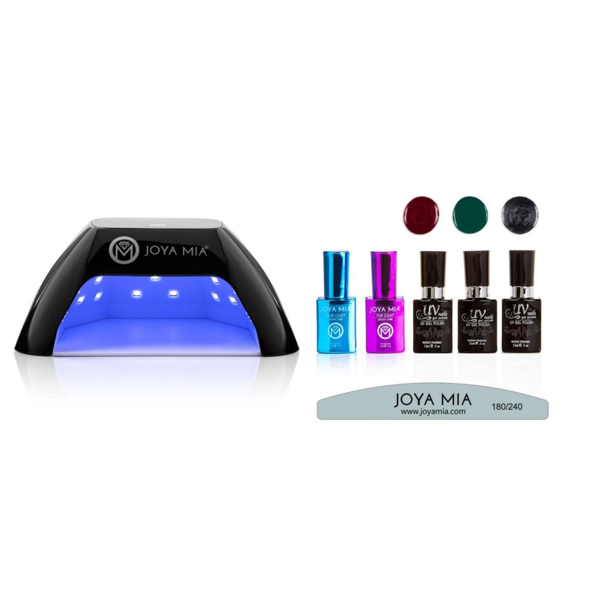Gel Polish Starter 7-Piece Kit with LED Lamp and 3 Colors - GL18, GL1, G70
