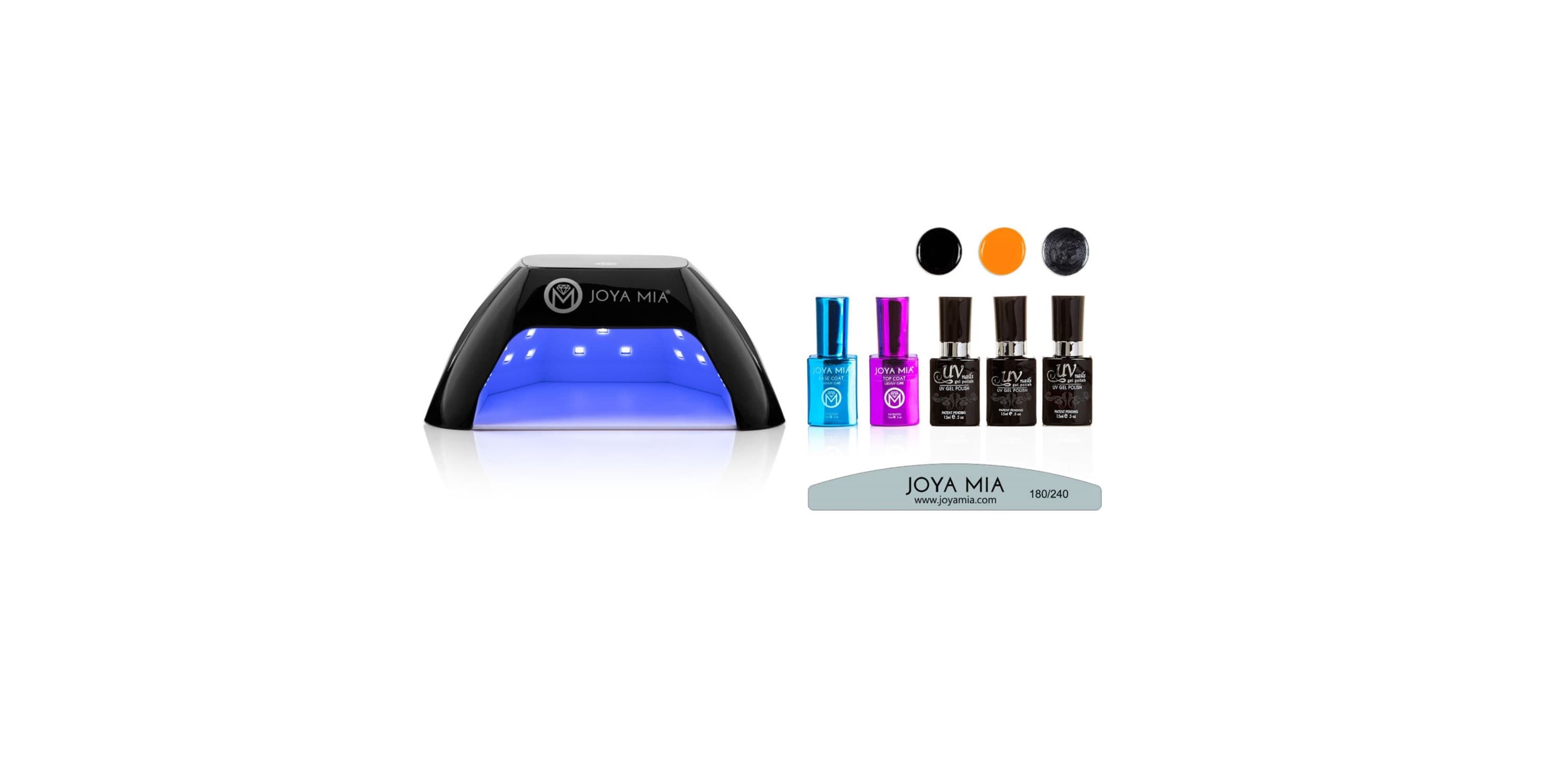 Gel Polish Starter 7-Piece Kit with LED Lamp and 3 Colors - GL18, G1, NE3