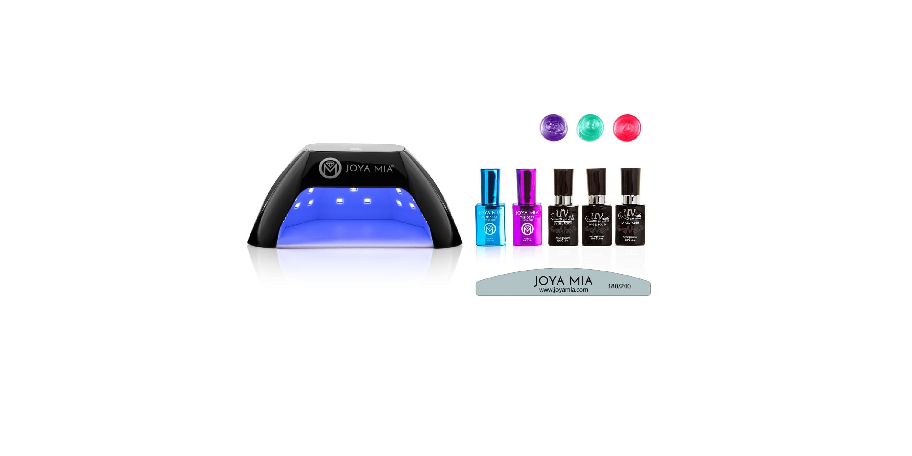 Gel Nail Polish Starter Kit 7-Piece with LED Lamp and 3 Colors - G75, G76, G77