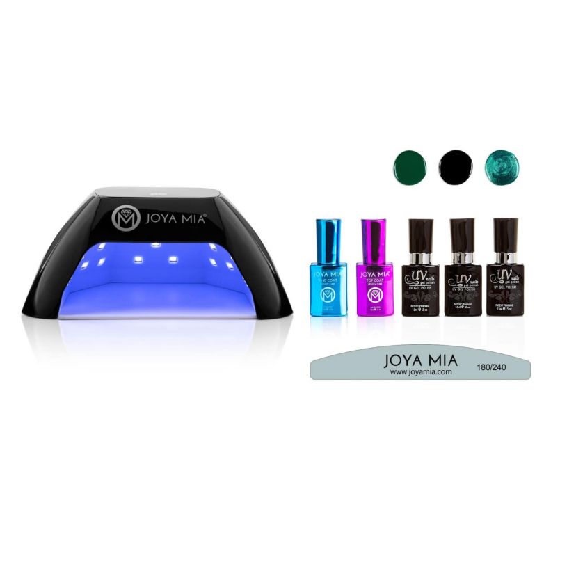 Gel Polish Starter 7-Piece Kit with LED Lamp and 3 Colors - G71, GL17, G72