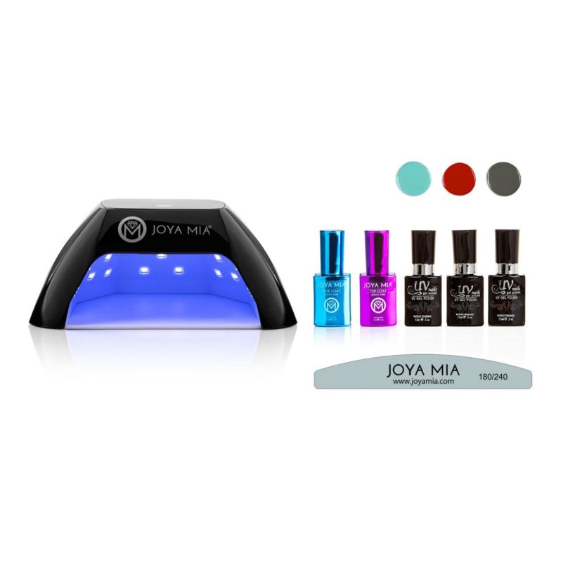 Gel Polish Starter 7-Piece Kit with LED Lamp and 3 Colors - G68, G7, G62