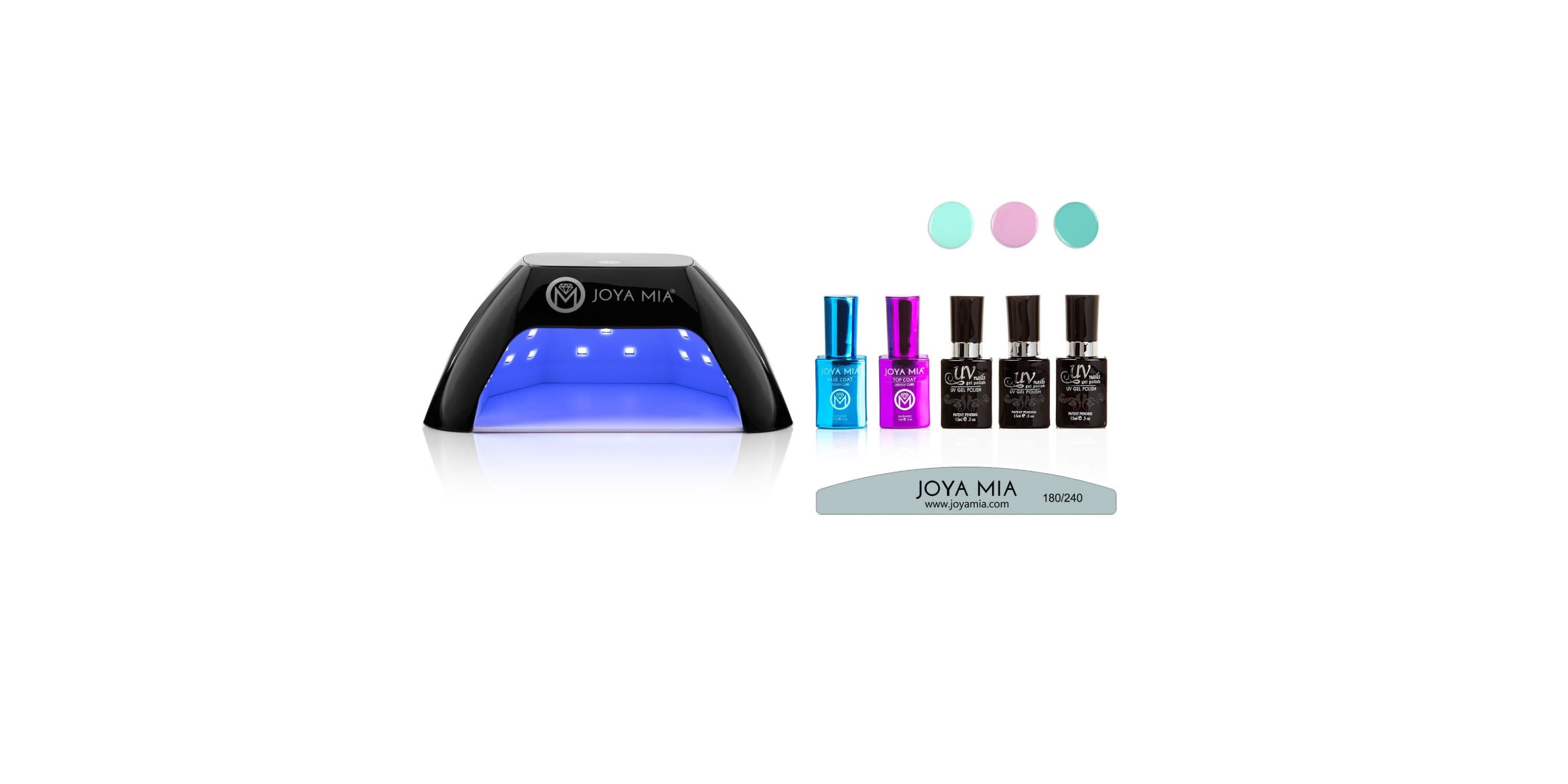 Gel Polish Starter 7-Piece Kit with LED Lamp and 3 Colors - G64, G65, G66