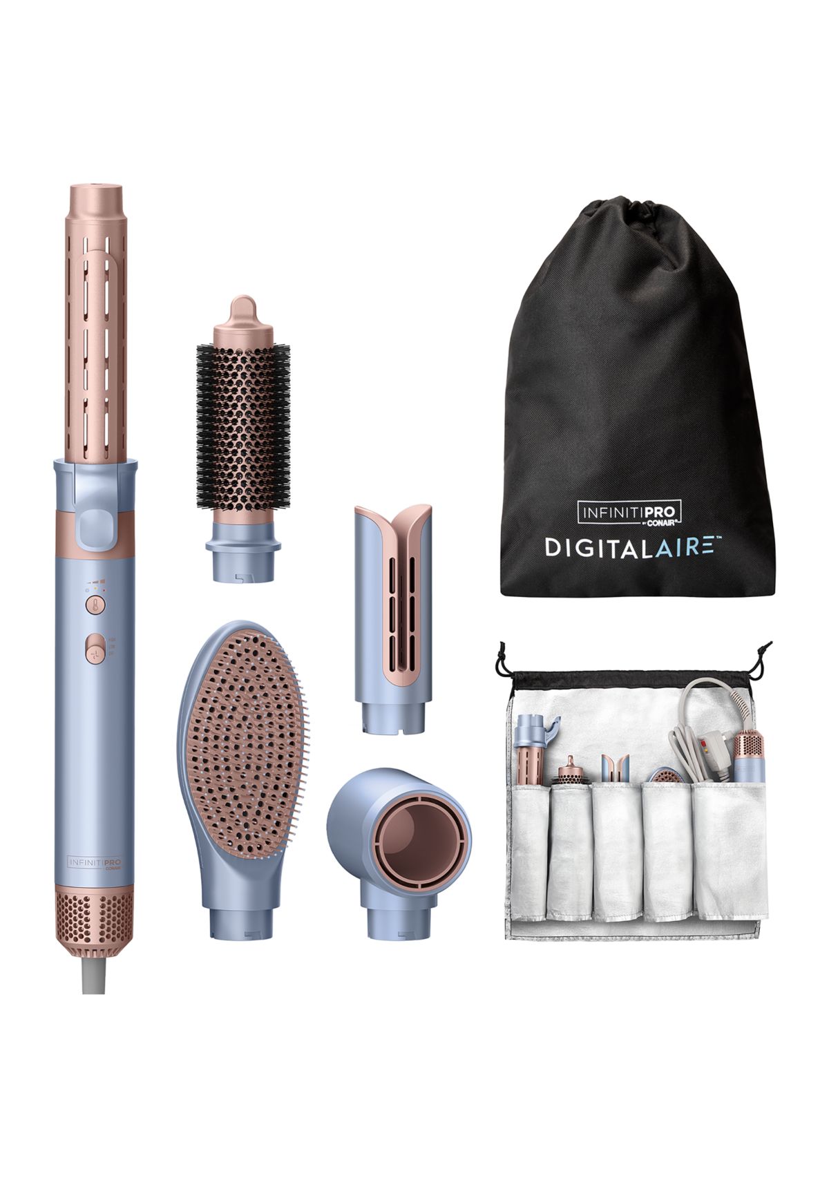 InfinitiPRO DigitalAIRE Wet-to-Dry Styling Wand with Multiple Attachments & Storage Bag