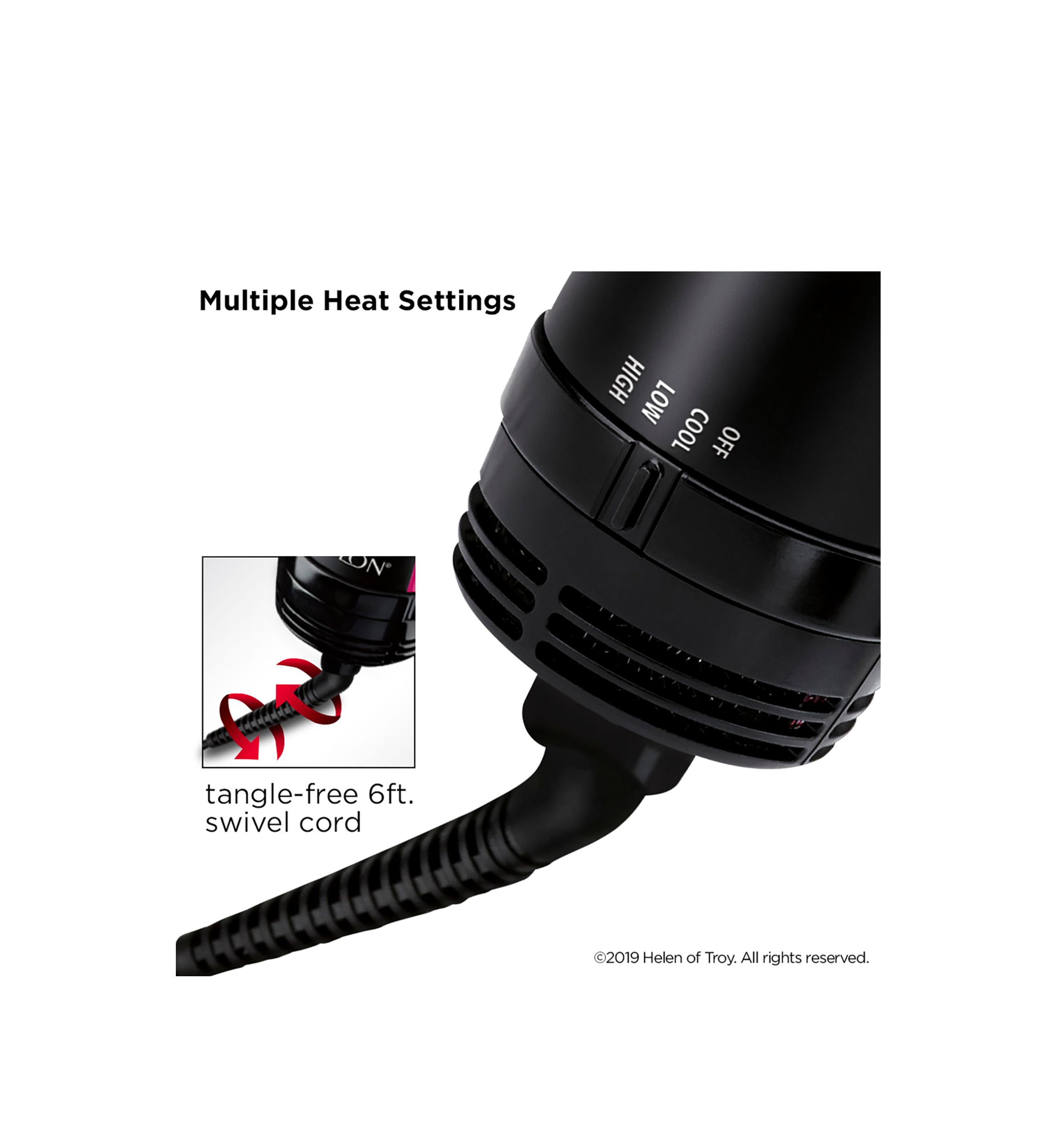 One-Step Hair Dryer & Styler, Black 