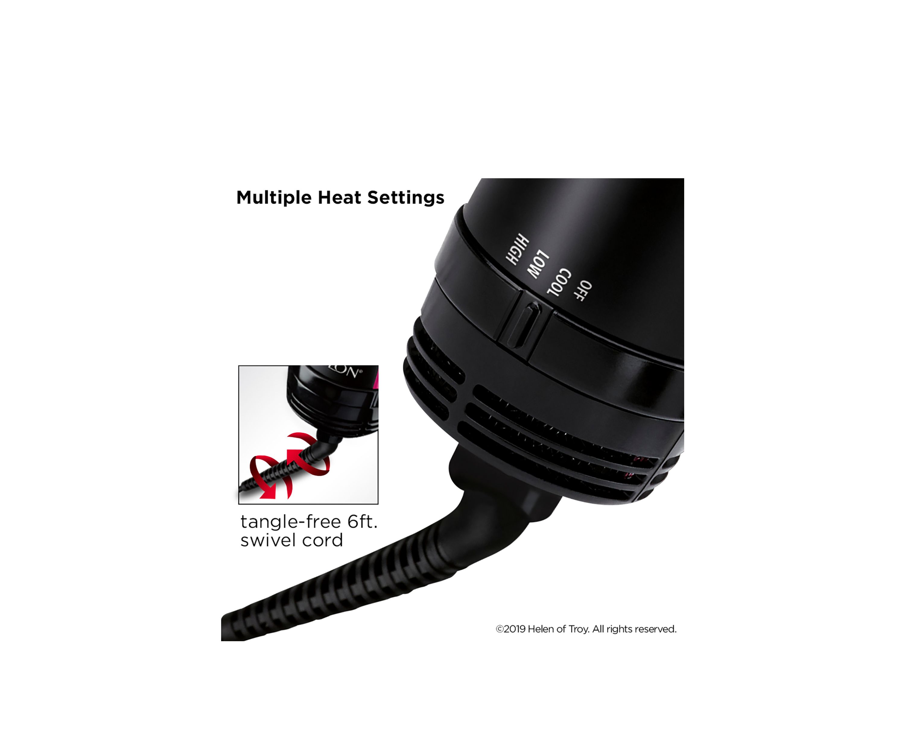 One-Step Hair Dryer & Styler, Black 