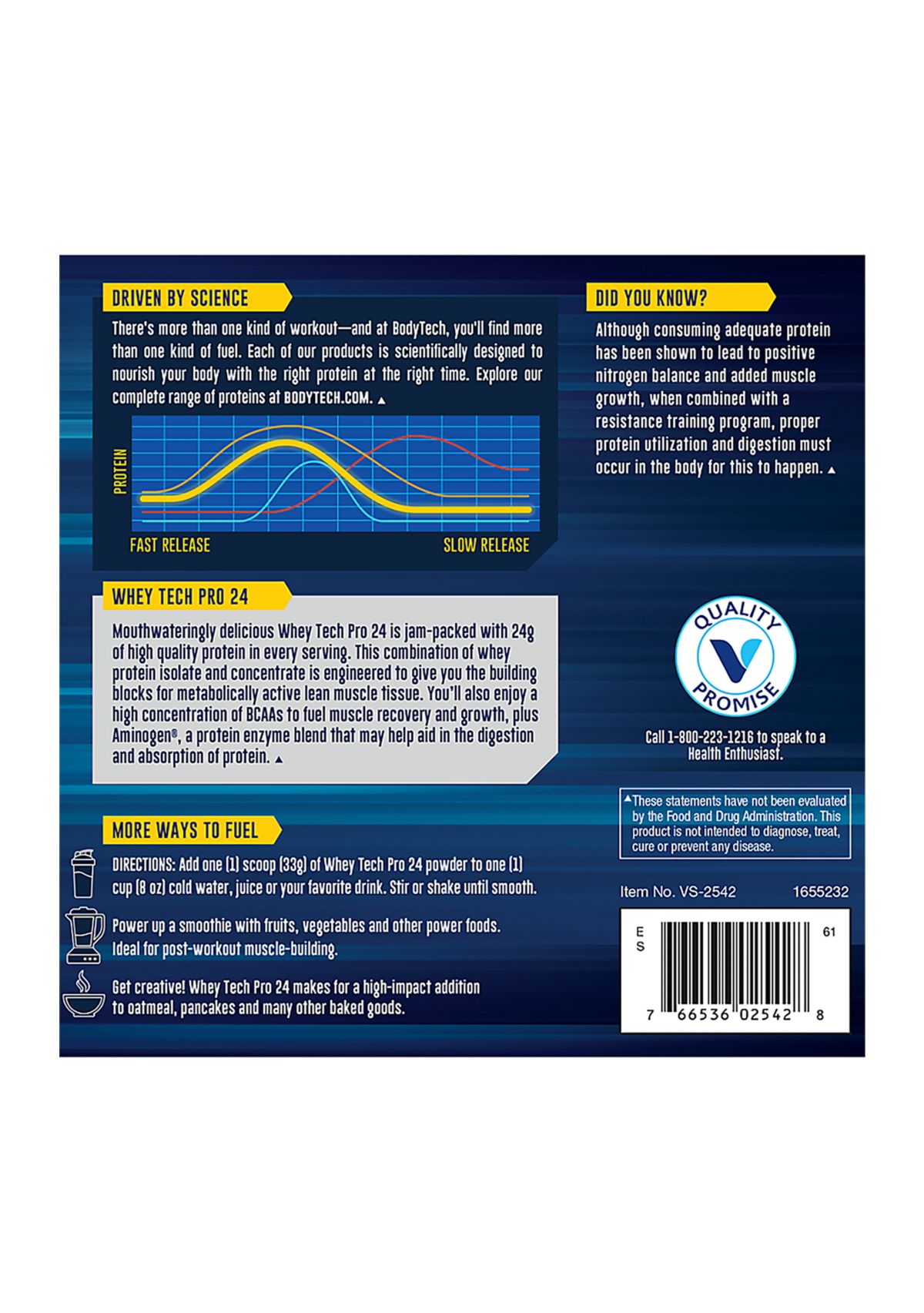 Whey Tech Pro 24 Whey Protein Isolate & Concentrate Powder - Rich Chocolate (2 Pounds / 27 Servings)