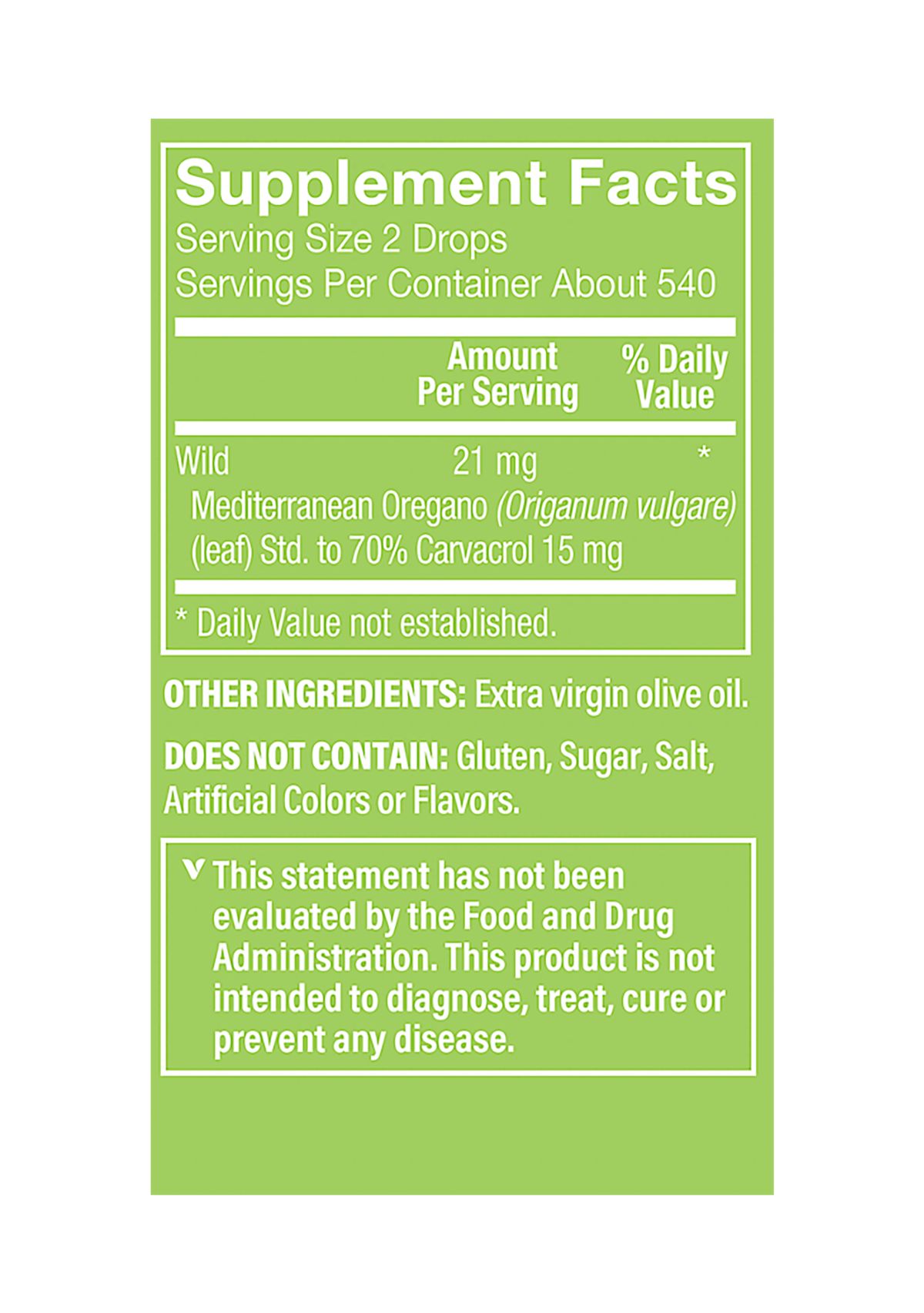 Oil of Oregano - 21 MG - 70% Carvacrol (1 Fluid Ounce)