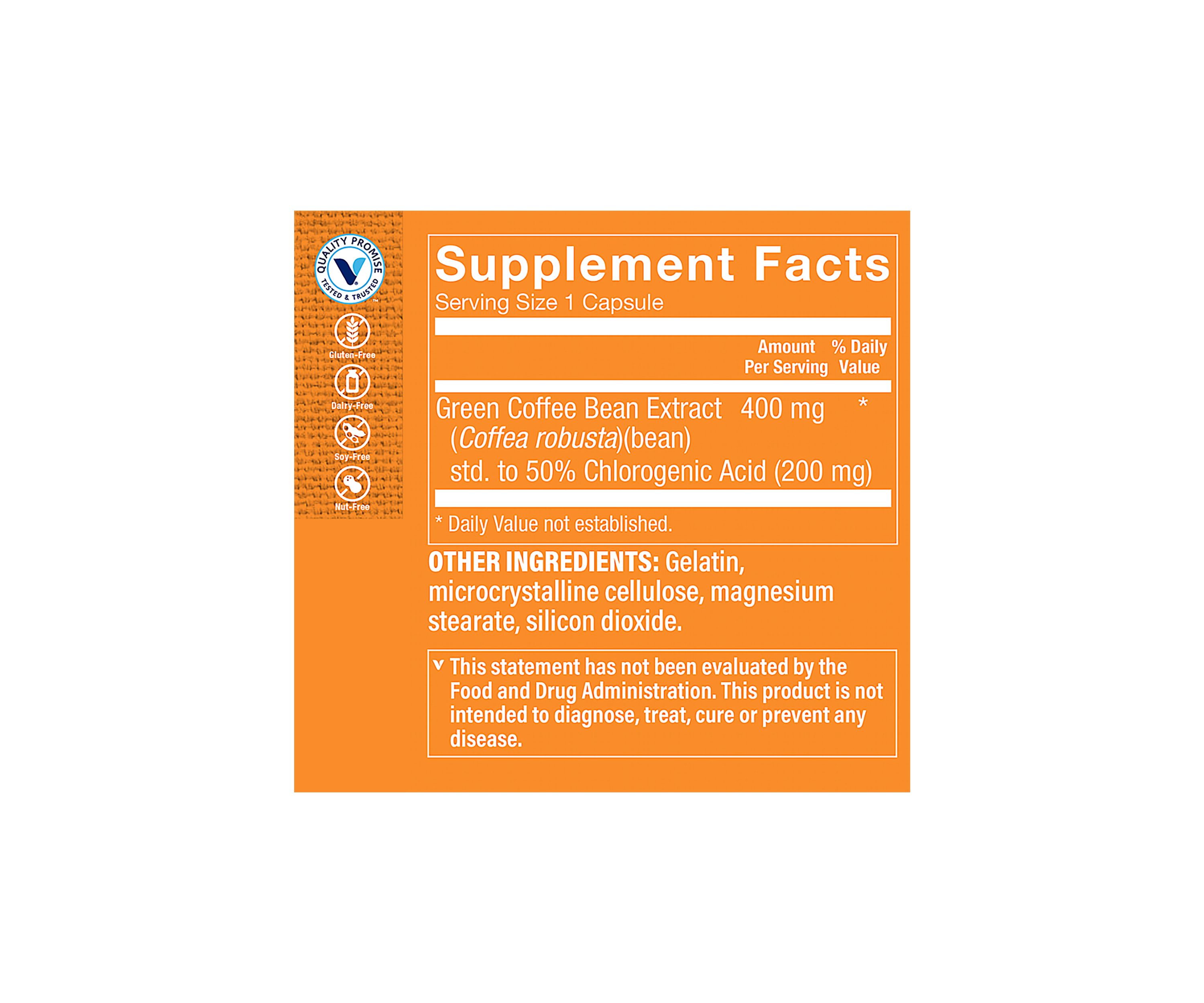 Green Coffee Bean Extract - 400 MG (90 Capsules)