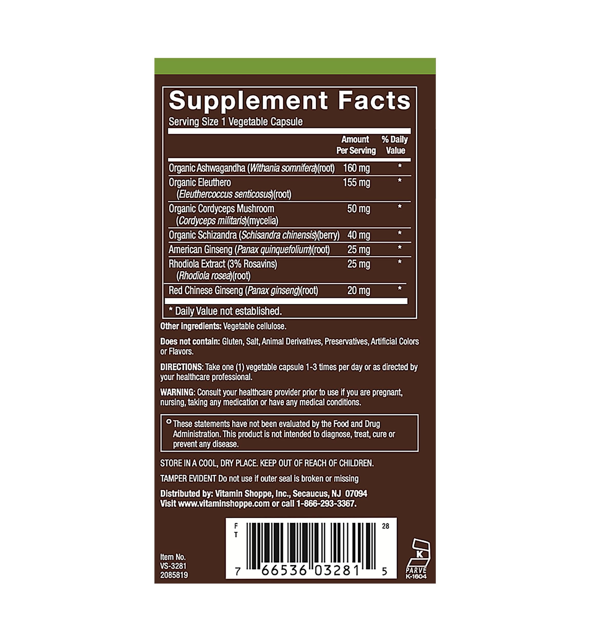  Adaptogen Formula - Made with Natural, Non-GMO Ingredients (90 Vegetarian Capsules) 