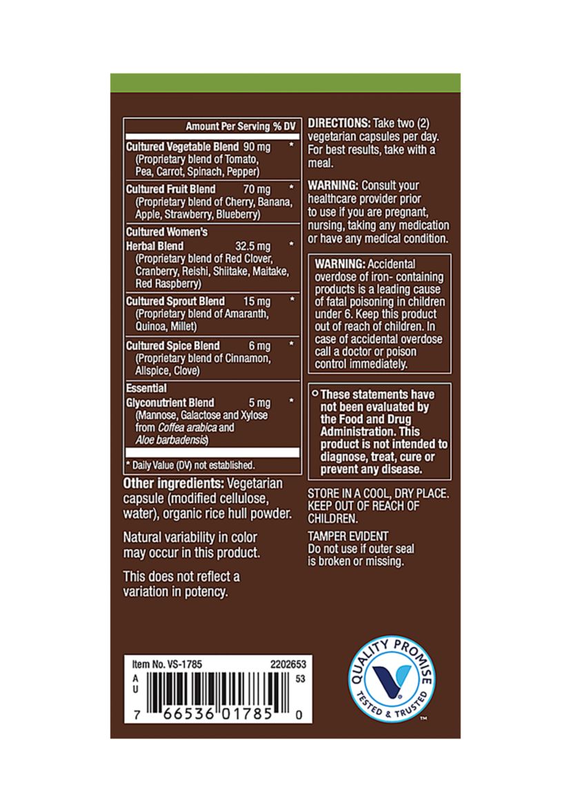 Fermented Whole Food Womens Multivitamin (120 Vegetarian Capsules)