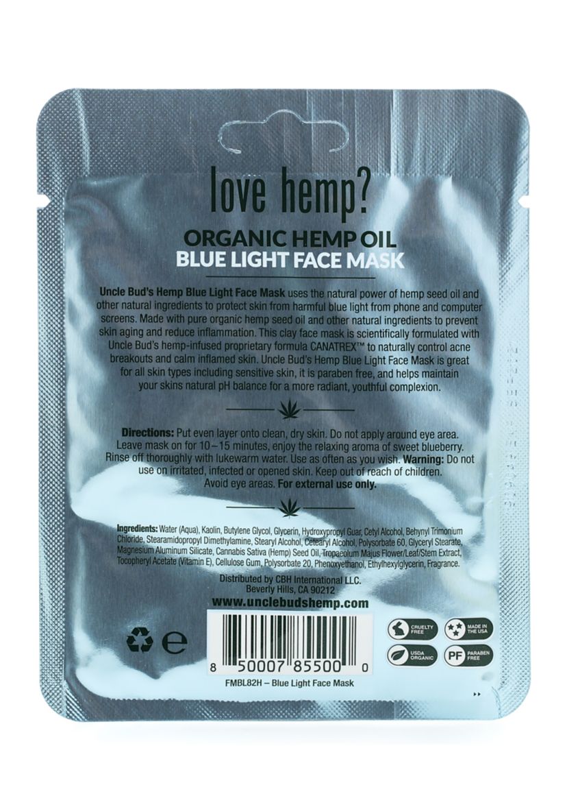Hemp Blue Light Face Mask