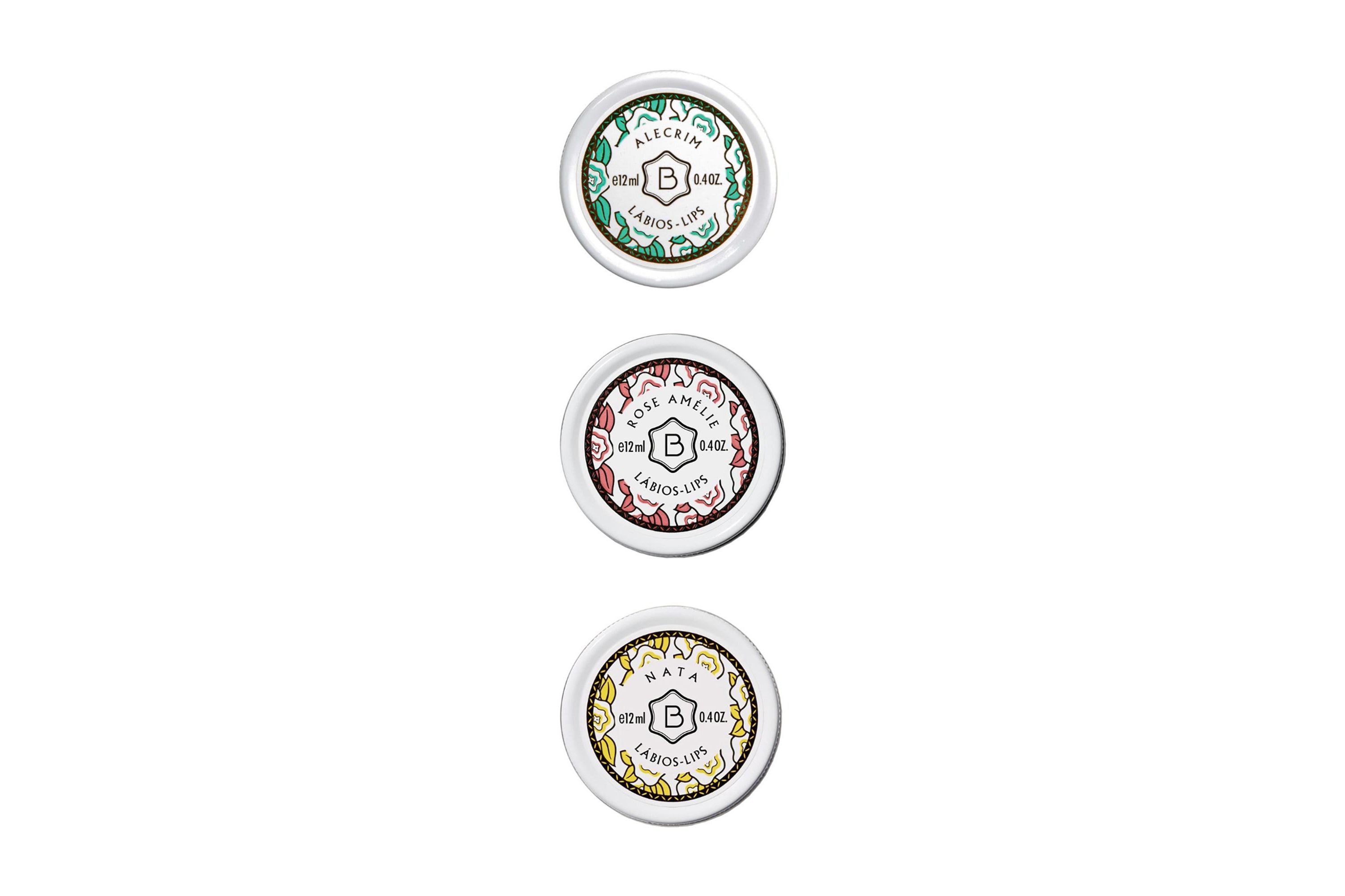 Rose Amélie, Nata and Alecrim Lip Balm Set  (Rose Amelie, Nata and Alecirm 12ml Lip Balm)