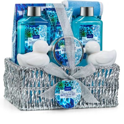 Lovery Lavender & Lilac Spa Gift Basket with Sleep Mask - Bath and Body Self Care Package for Men and Women