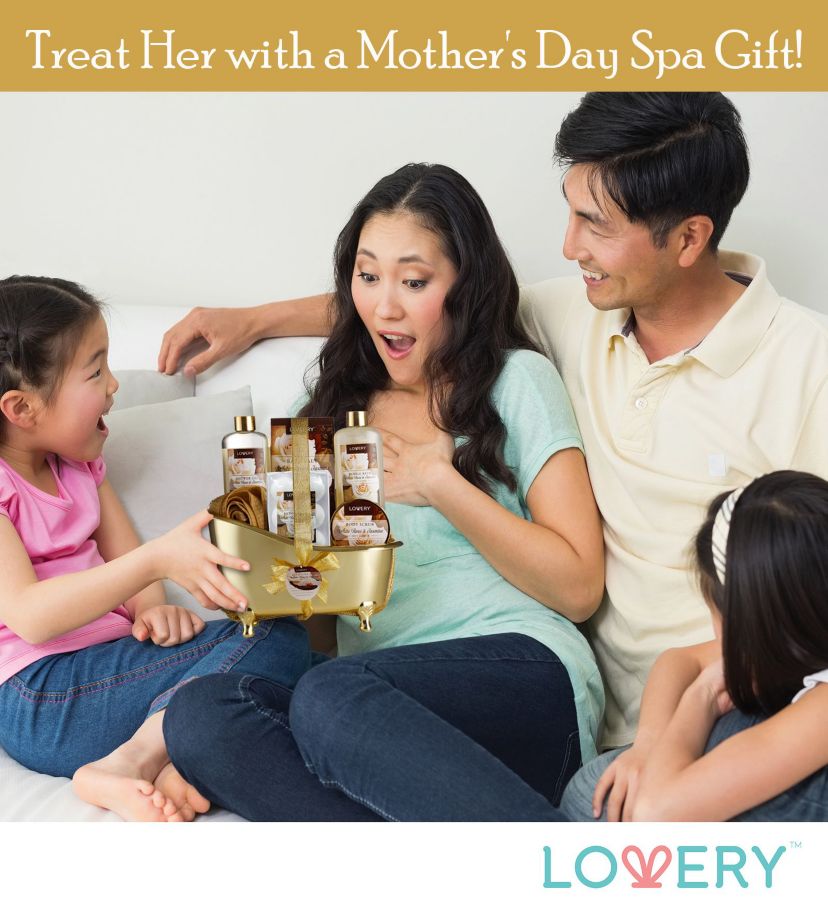 Lovery Home Spa Gift Basket - Luxury 13pc Bath & Body Set - Cosmetic bag