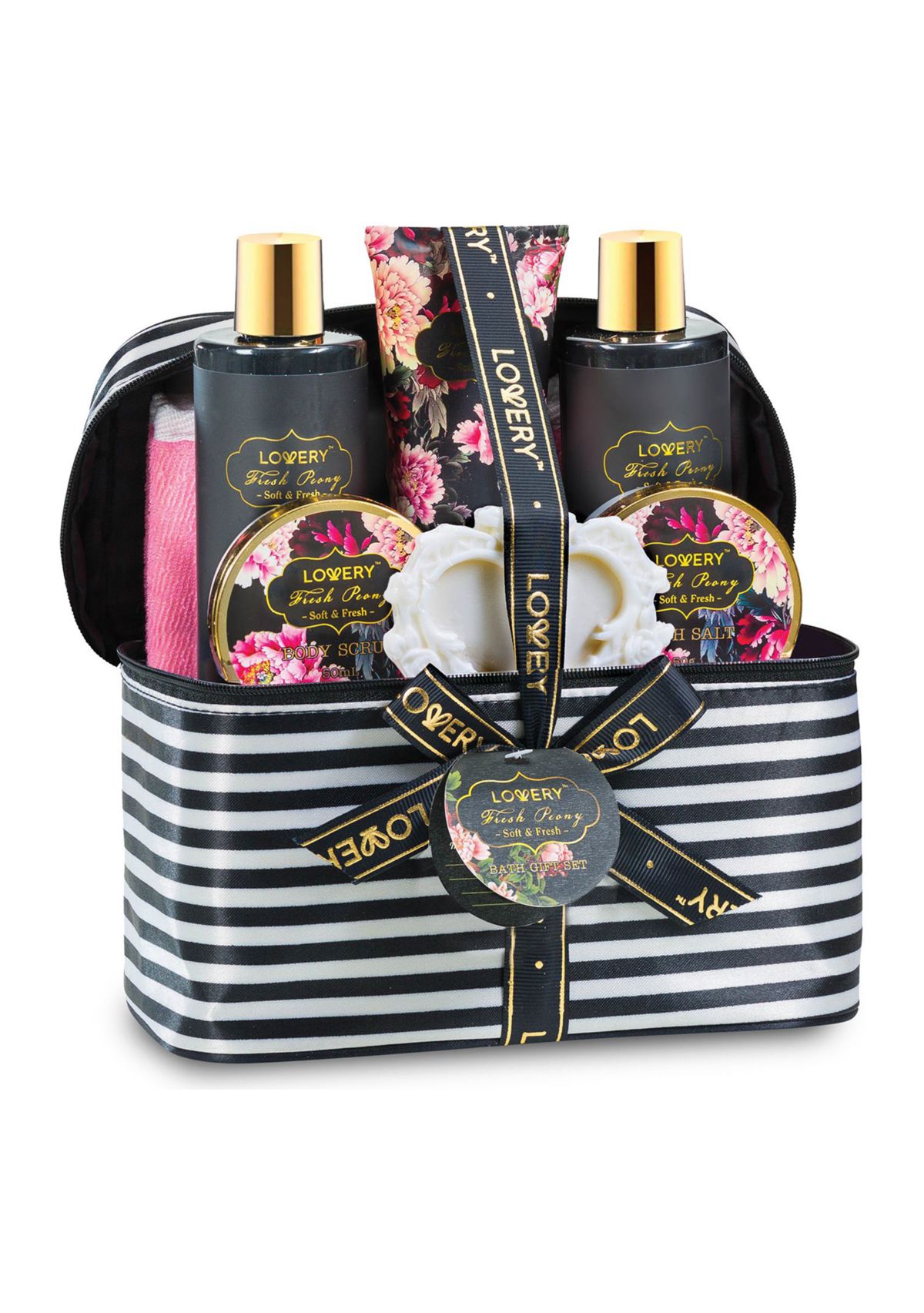 Lovery Home Spa Gift Basket, Luxury 8pc Bath & Body Set