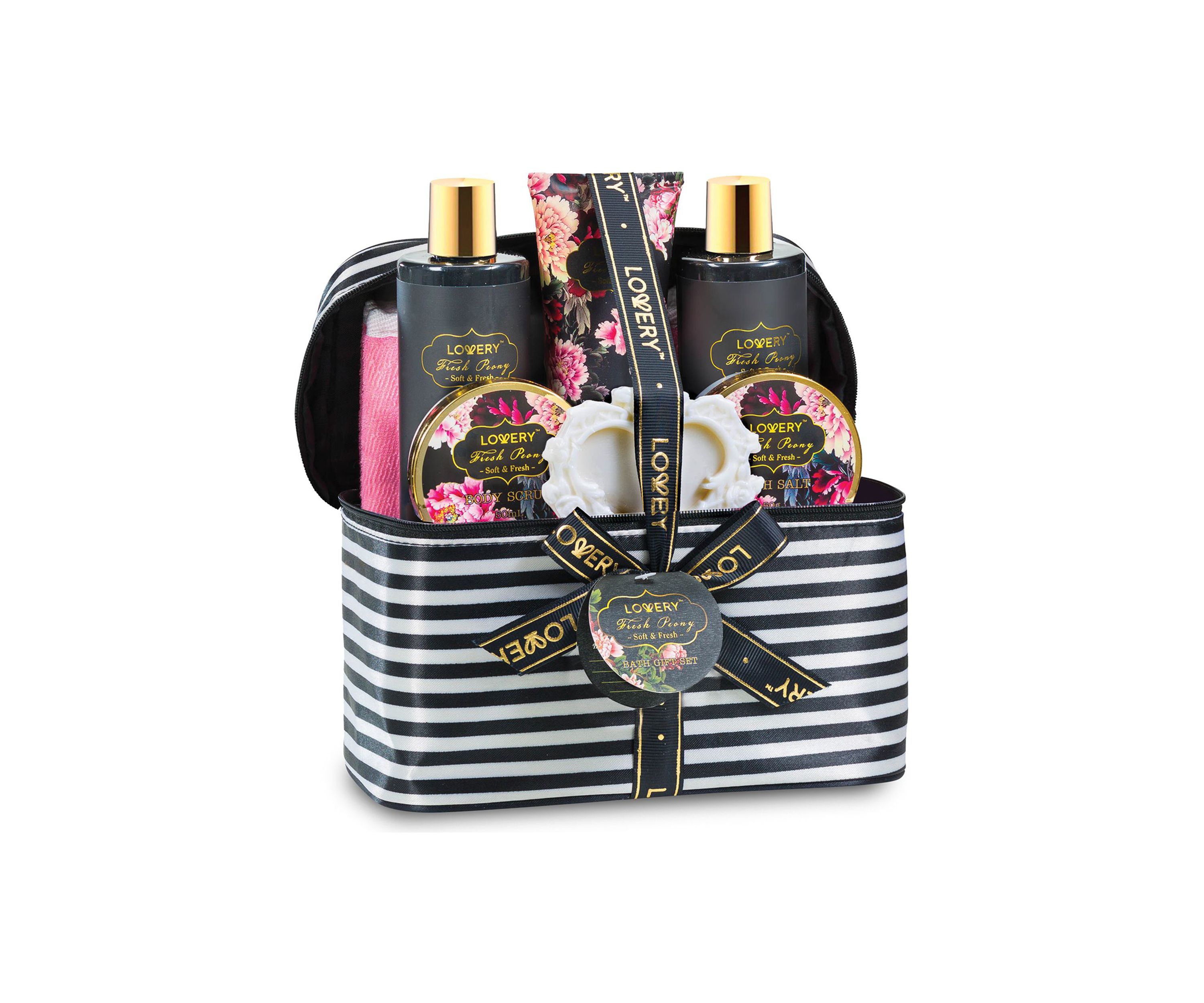 Lovery Home Spa Gift Basket, Luxury 8pc Bath & Body Set