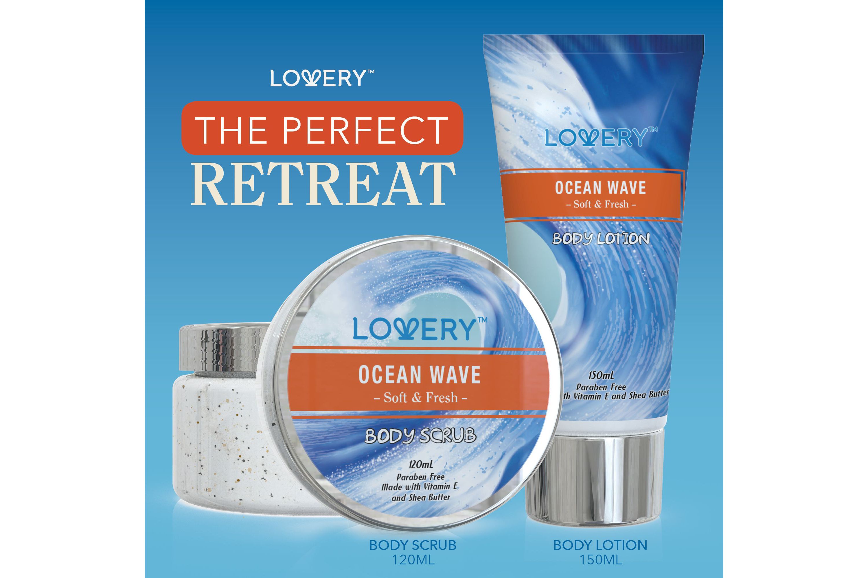 Lovery Home Spa Gift Baskets -  Ocean Wave in Heart Jeweled Holder - 11pc