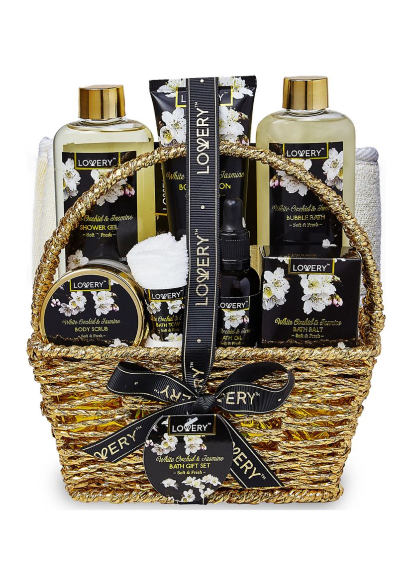 Lovery Bath & Body Gift - Orchid & Jasmine - Body Scrubs, Lotions & More - 9pc