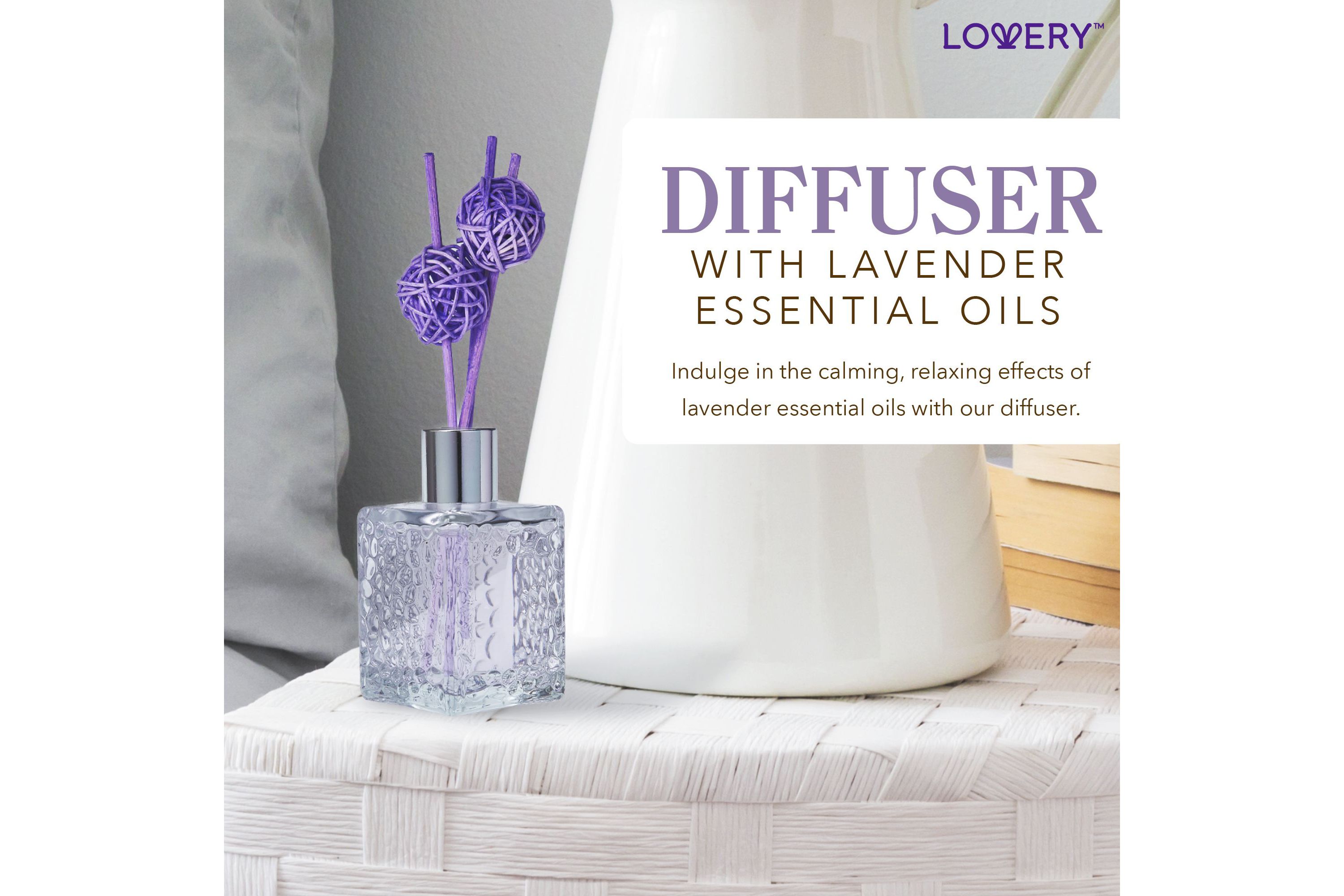 Bath And Body Gift - Honey Lavender Scent - Essential Oil Diffuser - 13pc