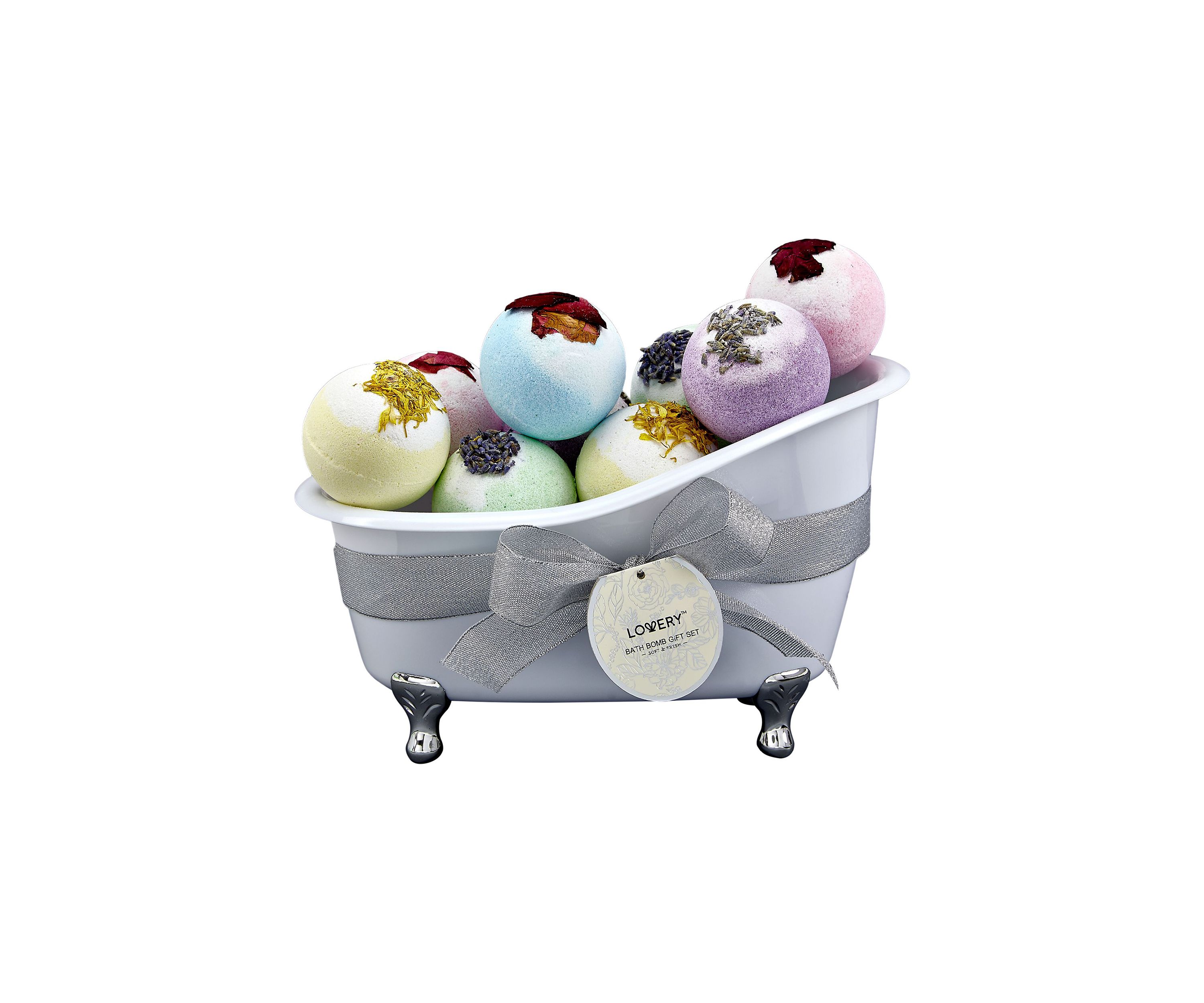 Lovery Bath Bombs Gift Set - 10 XL Bath Fizzies with Shea & Coco Butter