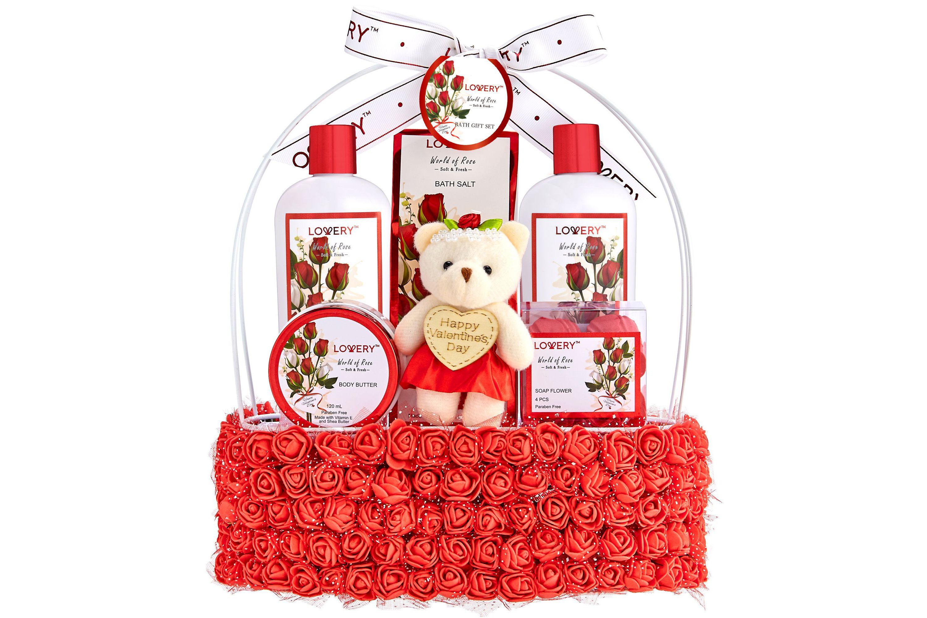 Lovery Mothers Day Spa Gift Basket - Red Rose Scented
