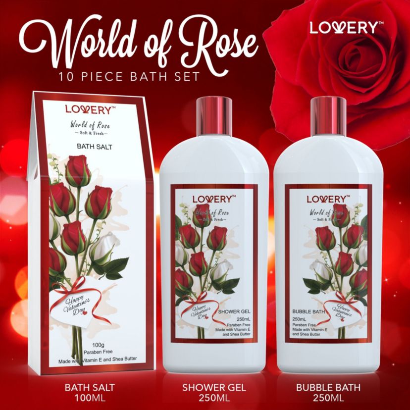 Lovery Mothers Day Spa Gift Basket - Red Rose Scented