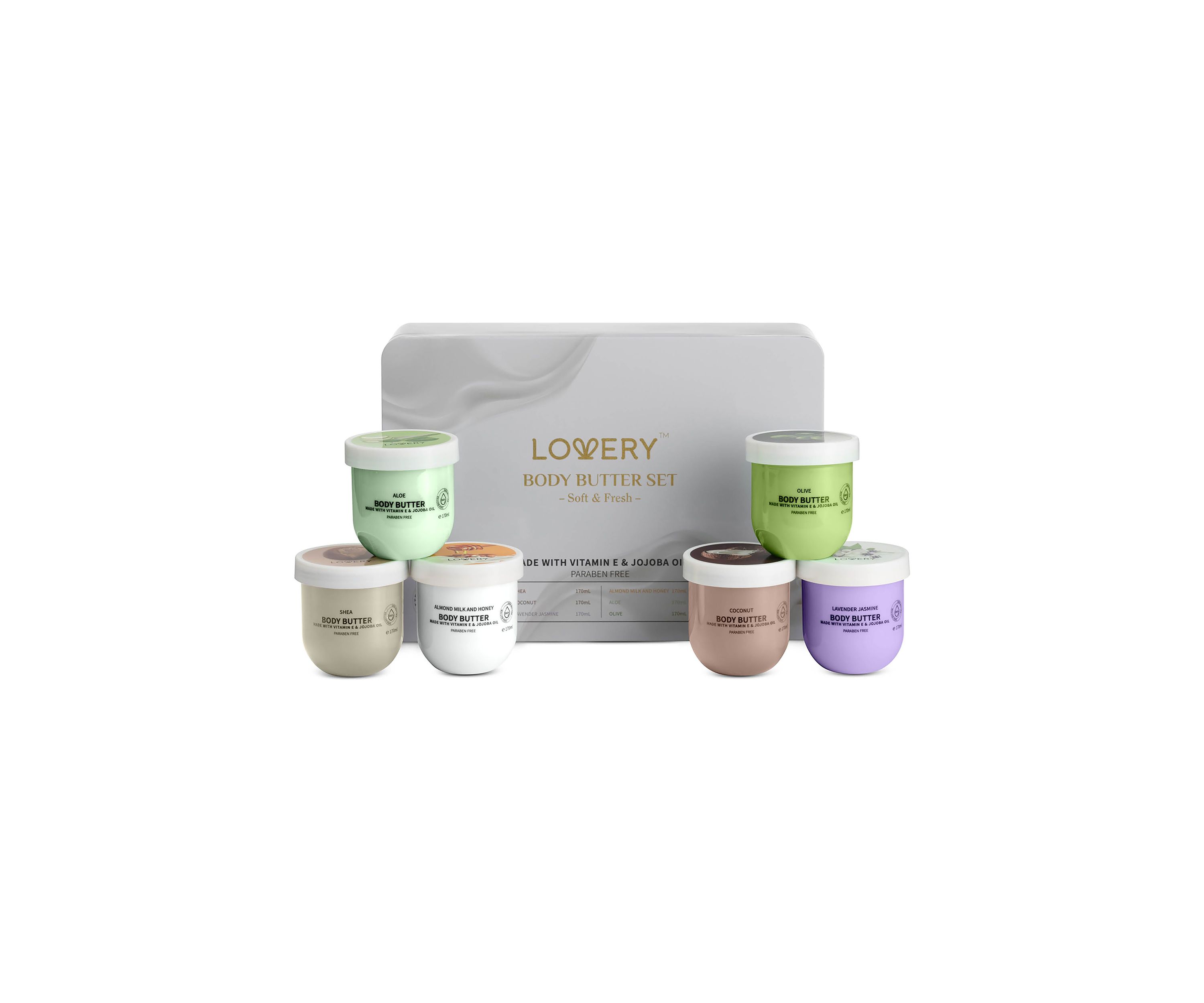 Lovery Whipped Body Butter Scented Body Lotion Set - 36 Ounces with Shea Butter