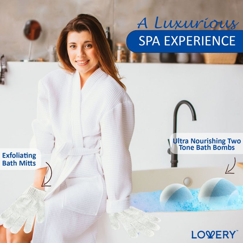 Lovery Bath Set - Ocean Breeze Scent - Home Spa Gift Basket -10pc set