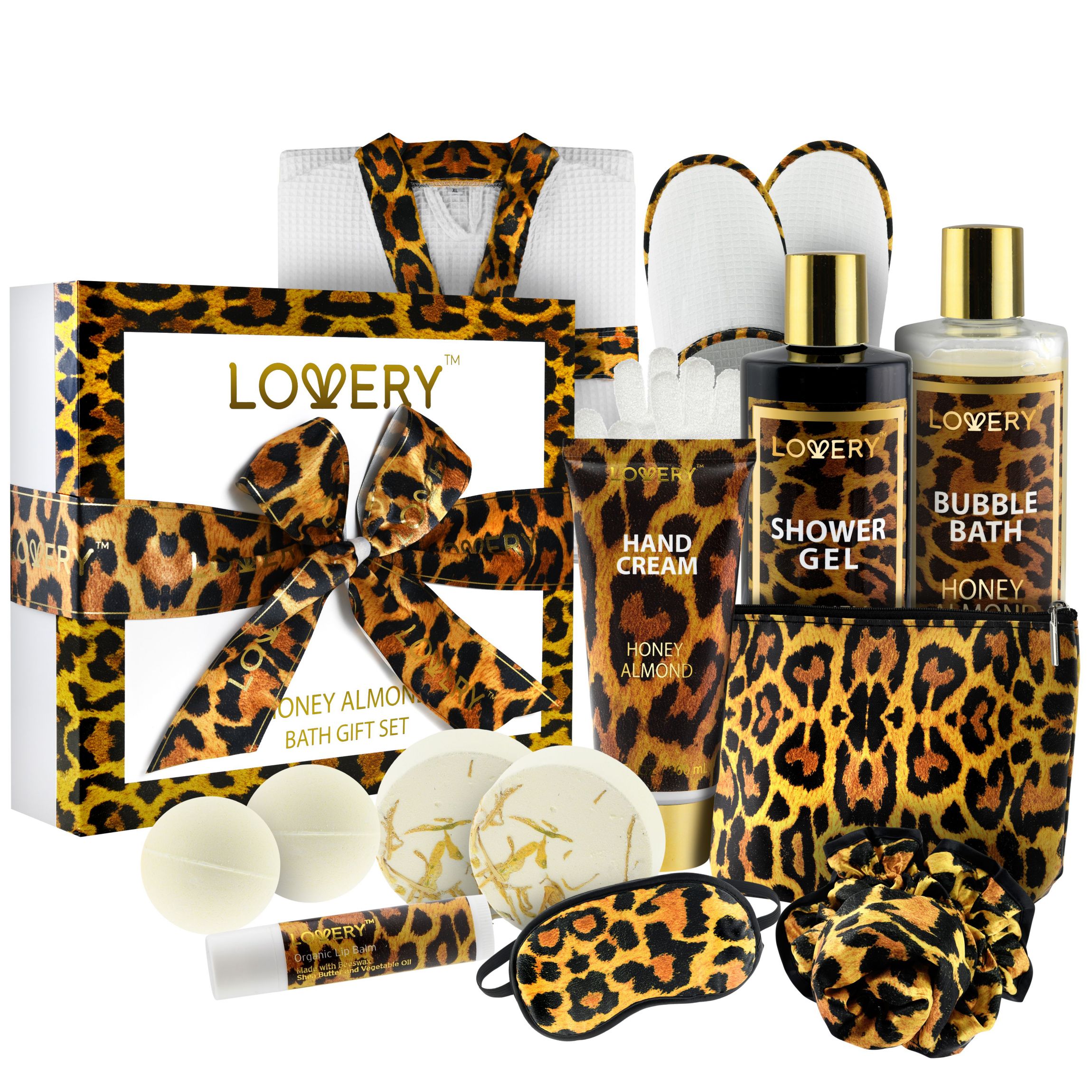 At-Home Spa Kit with Honey Almond Scent – 17Pcs Relaxing Bath Gift Set with Vitamin E-Rich Bath Essentials