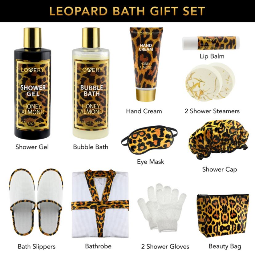 At-Home Spa Kit with Honey Almond Scent – 17Pcs Relaxing Bath Gift Set with Vitamin E-Rich Bath Essentials
