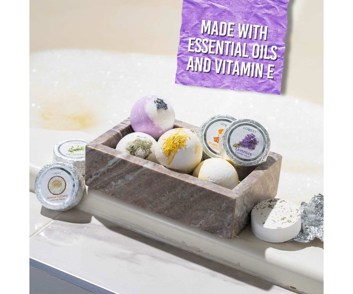 Essential Oil Shower Steamer and Bath Bomb Set - 11 Pieces