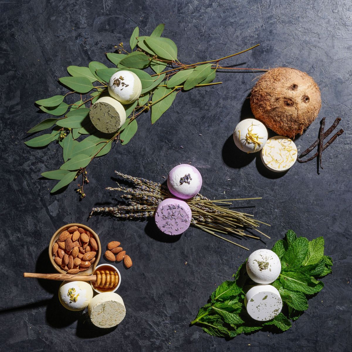 Essential Oil Shower Steamer and Bath Bomb Set - 11 Pieces