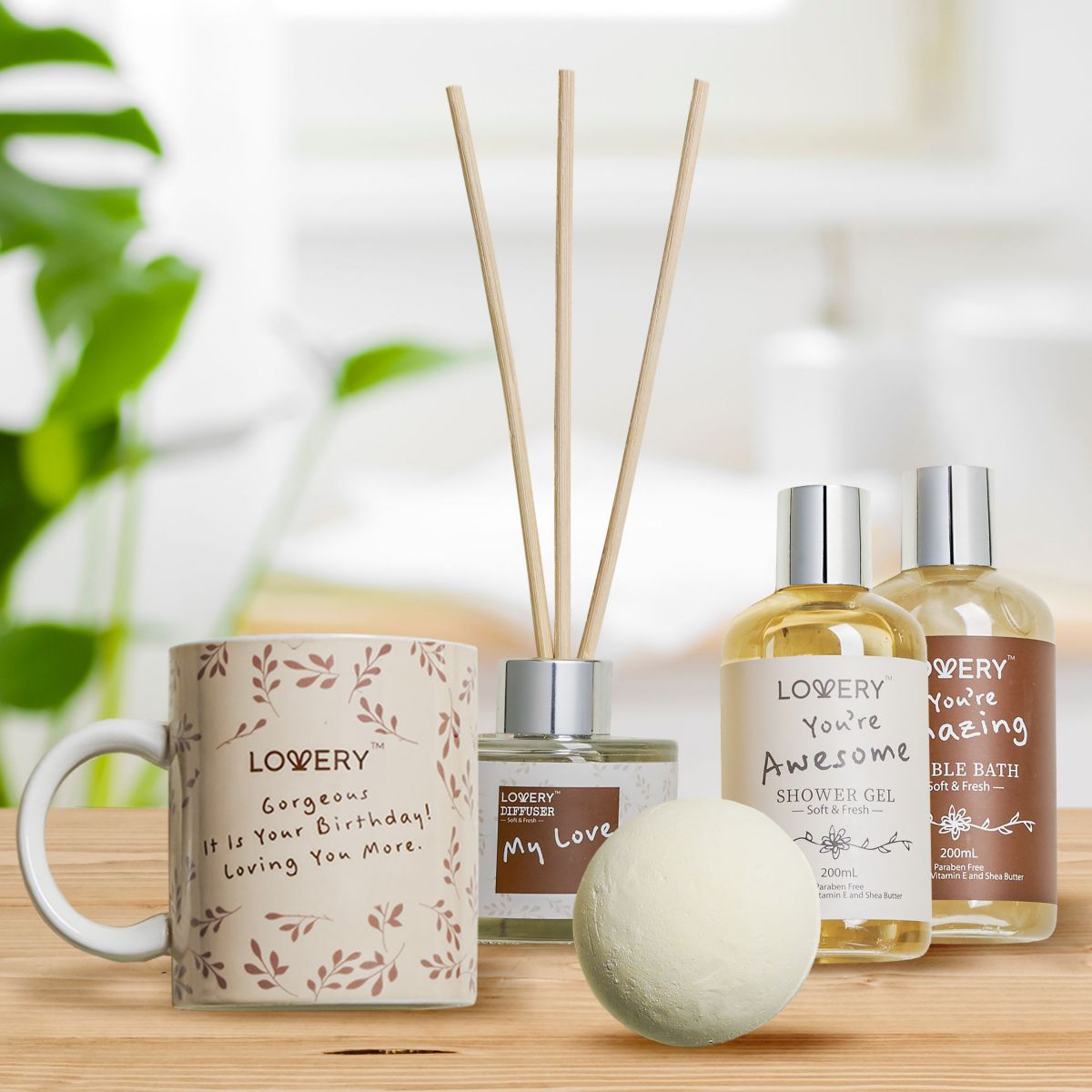 Birthday Gift Basket, Bath and Spa Gift Set for Women, Luxury Birthday Spa Gift Box