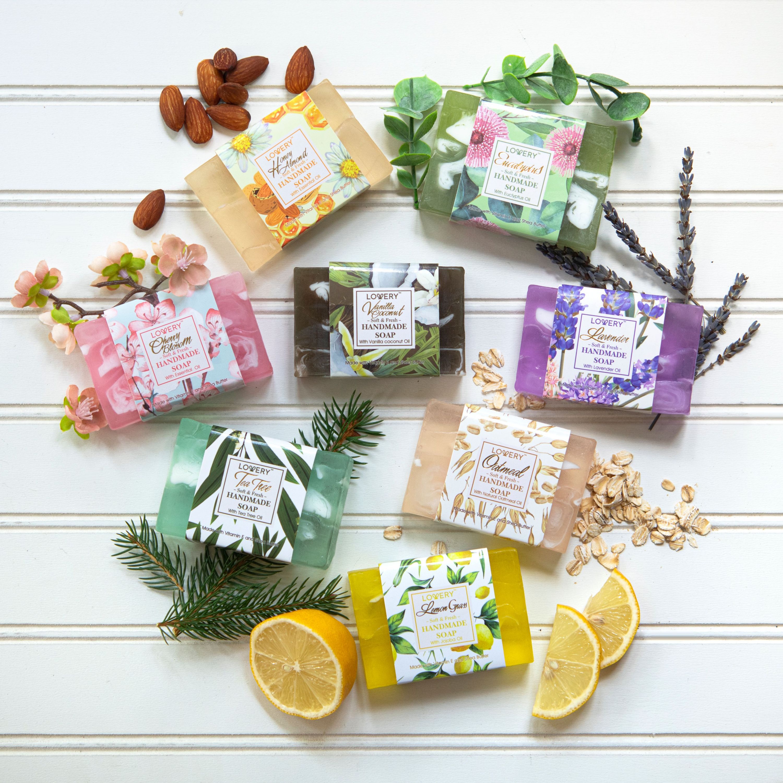 Handmade Soap Set - 8 Piece Variety Pack, Luxury Bath Soap Gift Box