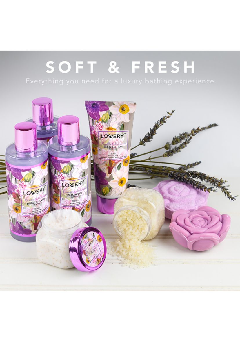 Vanilla Lavender Bath and Body Gift Basket