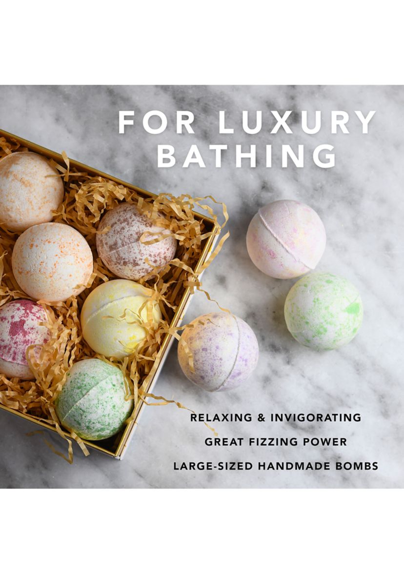 Marble Bath Bombs Set, 9 Handmade Bubble Bombs Gift Box