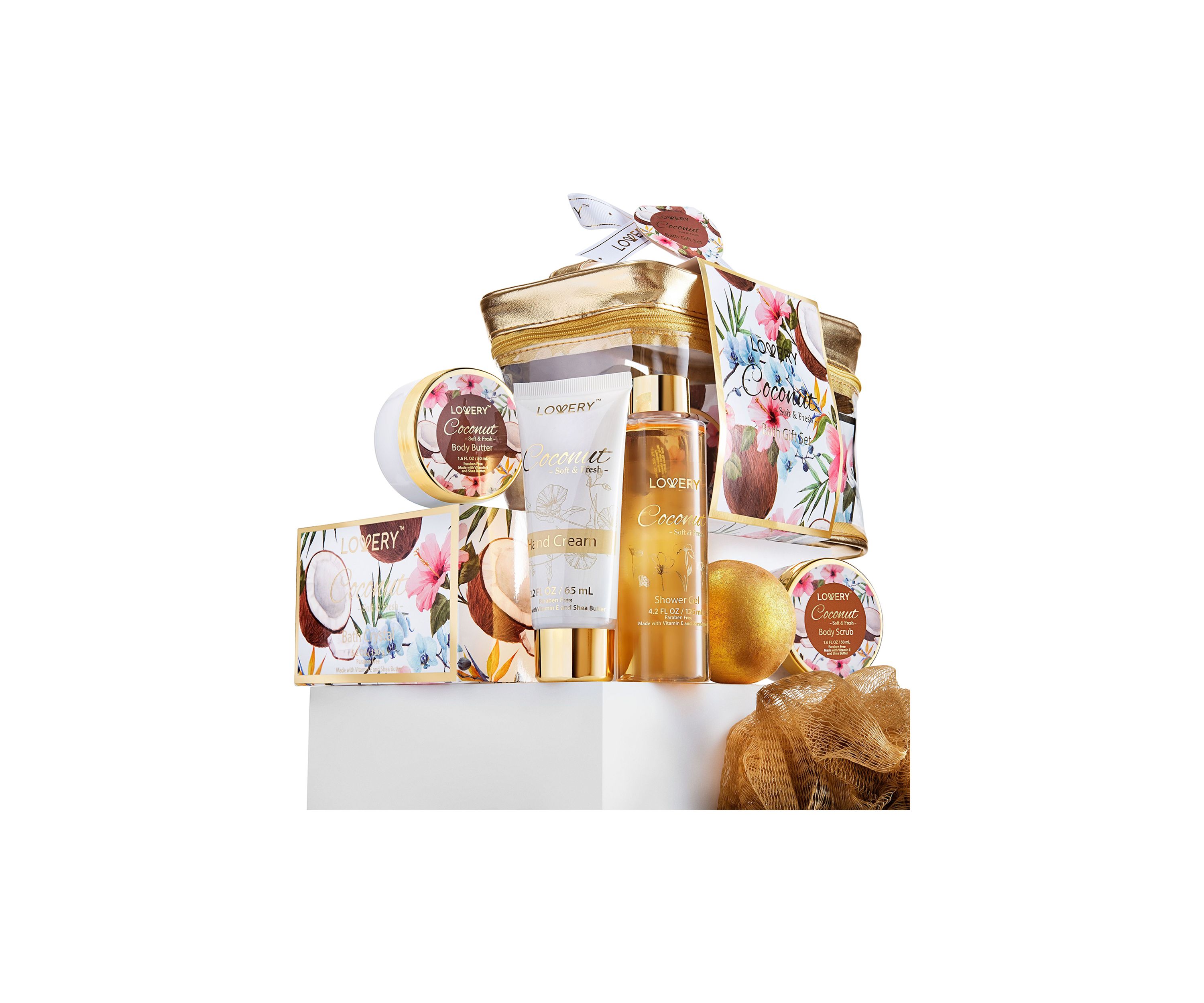 Coconut Bath and Body Kit in a Spa Bag