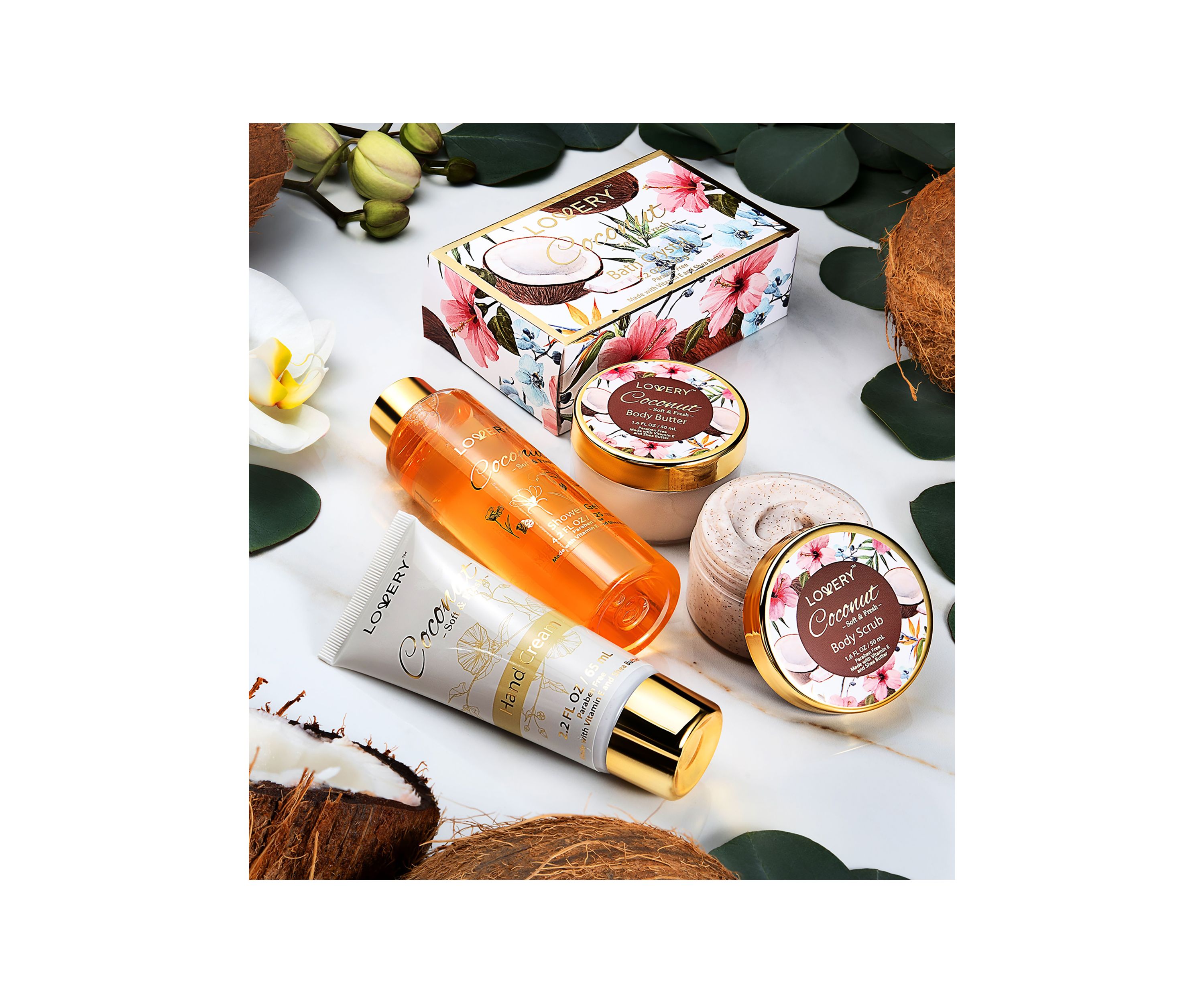 Coconut Bath and Body Kit in a Spa Bag