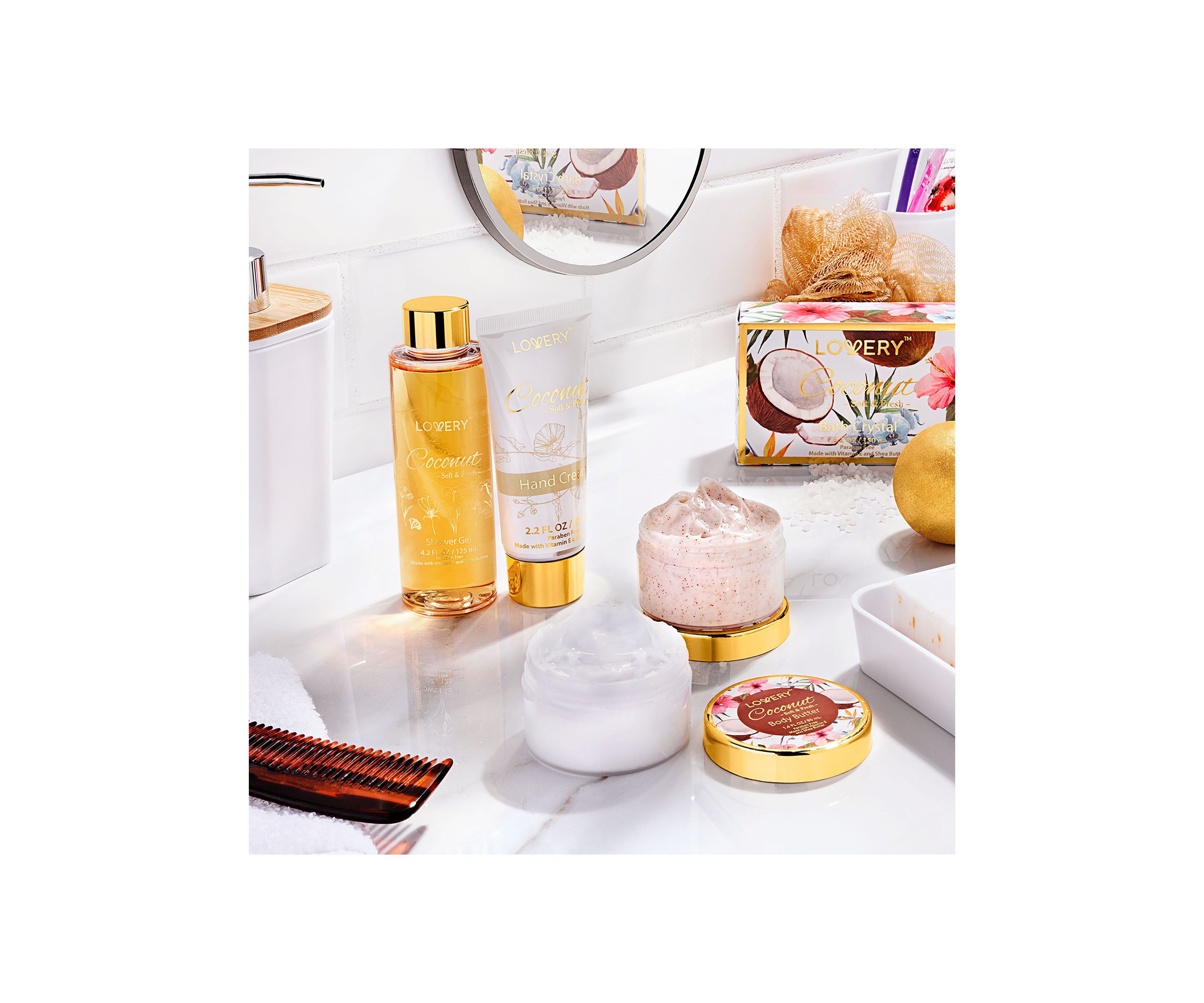 Coconut Bath and Body Kit in a Spa Bag