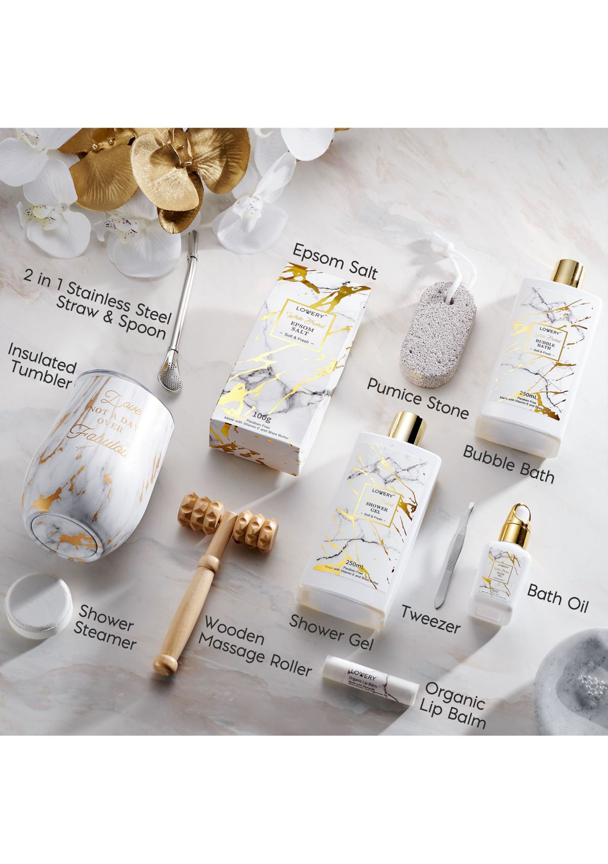 White Orchid Bath and Body Gift Set