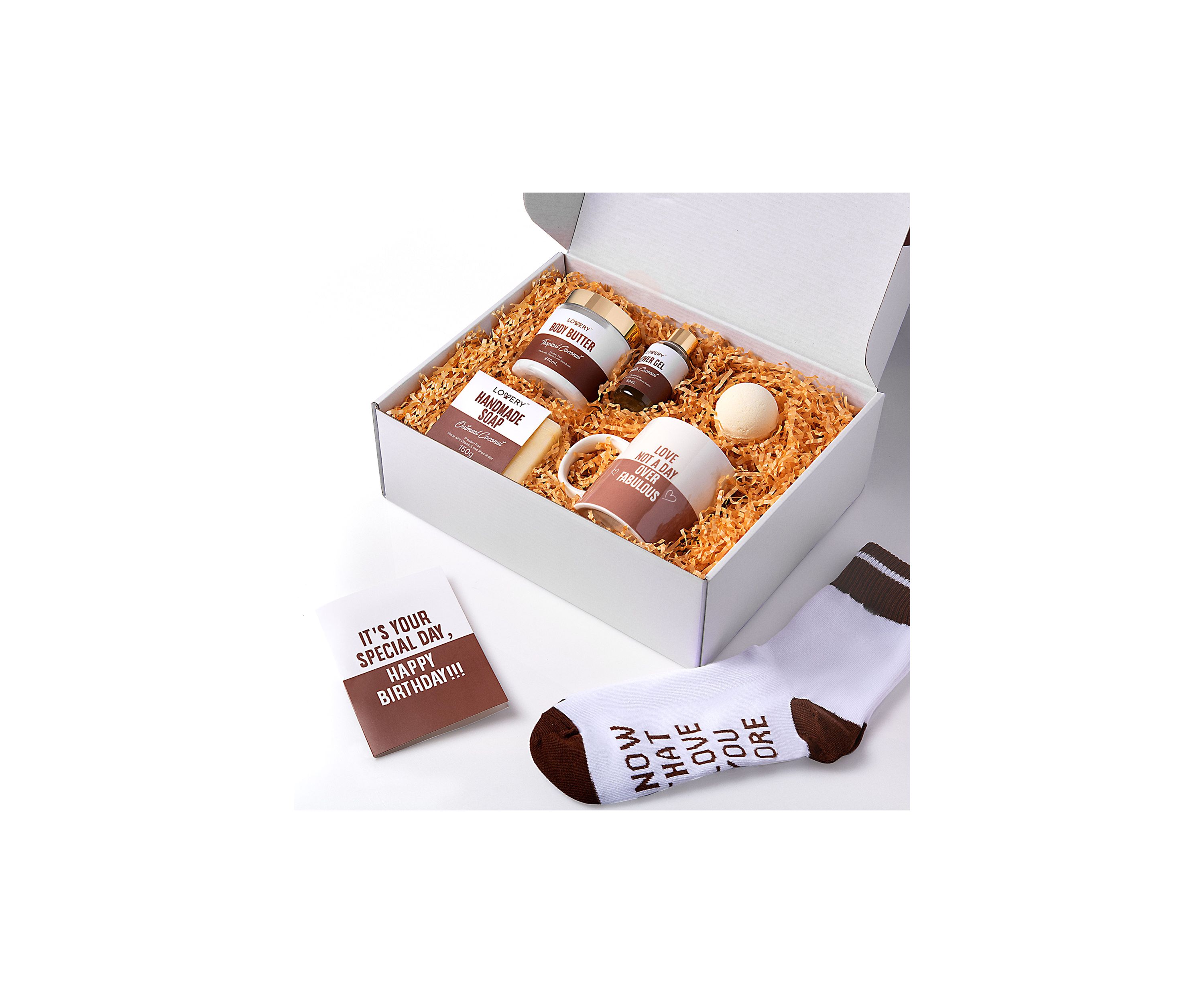 Happy Birthday Gift Box - Personalized Gifts - Relaxing Wine Tumbler and Spa Kit