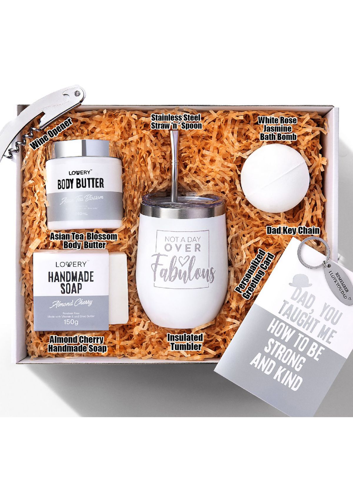 Gifts for Dad - Personalized Gifts for Men - Birthday, Thank You, Funny Wine Spa Gift Box