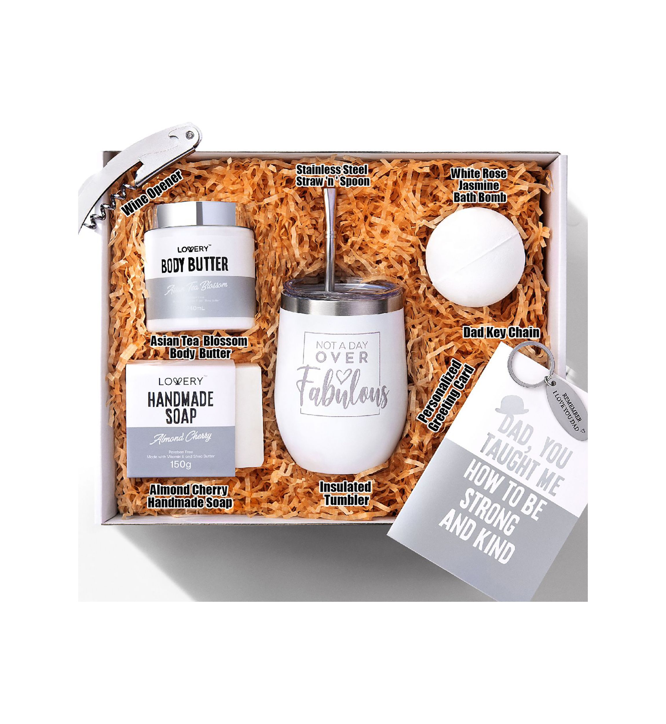 Gifts for Dad - Personalized Gifts for Men - Birthday, Thank You, Funny Wine Spa Gift Box